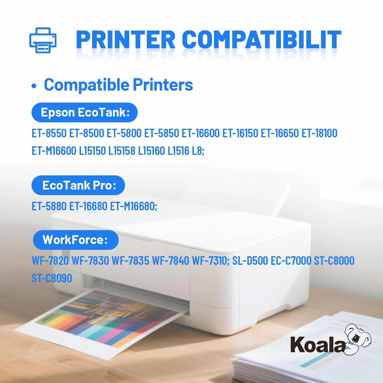 Koala C9345 Boîte de Maintenance Compatible Epson Workforce Pro WF-7820 WF-7830 WF-7840 WF-7845 ET-5800 ET-5850 ET-5880 ET-16600 ET-16650 L1515 Réservoir d'encre résiduelle