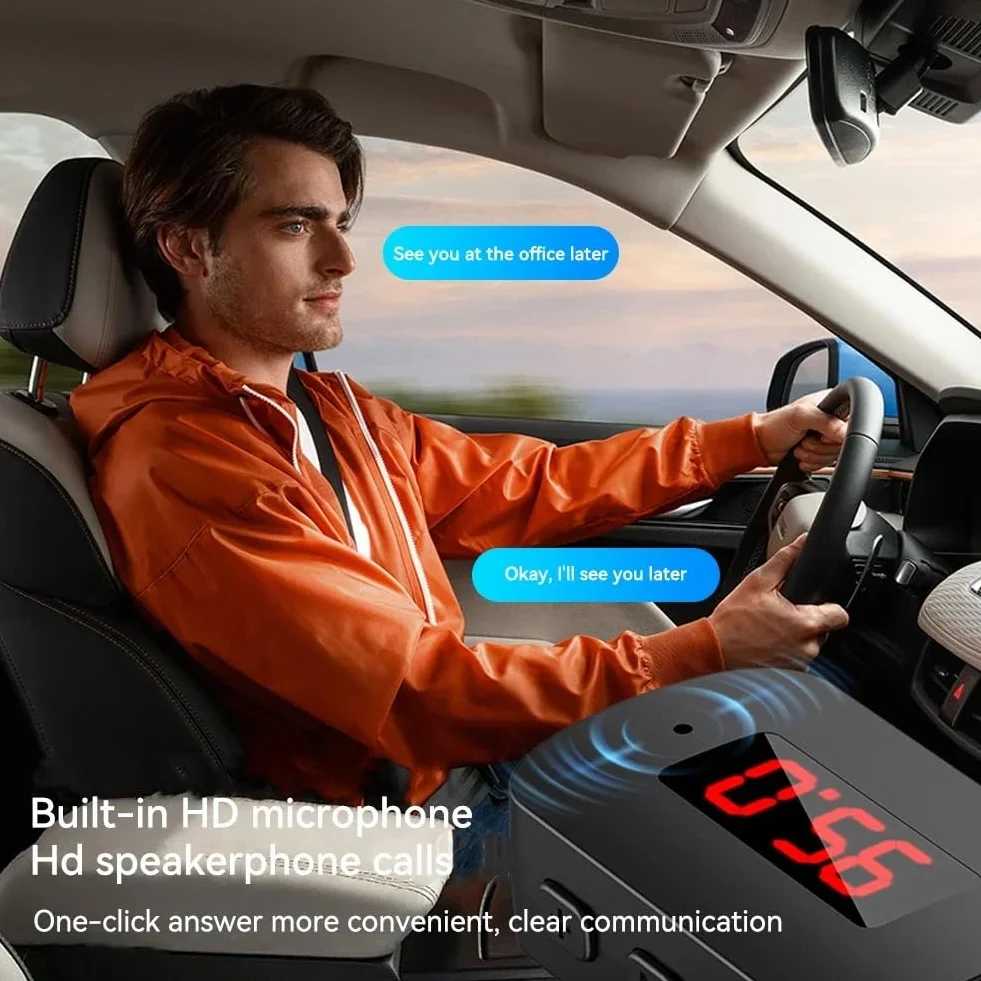 Car bezprzewodowy adapter Bluetooth 5.4 transmiter, odbiornik z mikrofonem, USB Power Audio AUX adapter do samochodu, audio, muzyki, bez użycia rąk