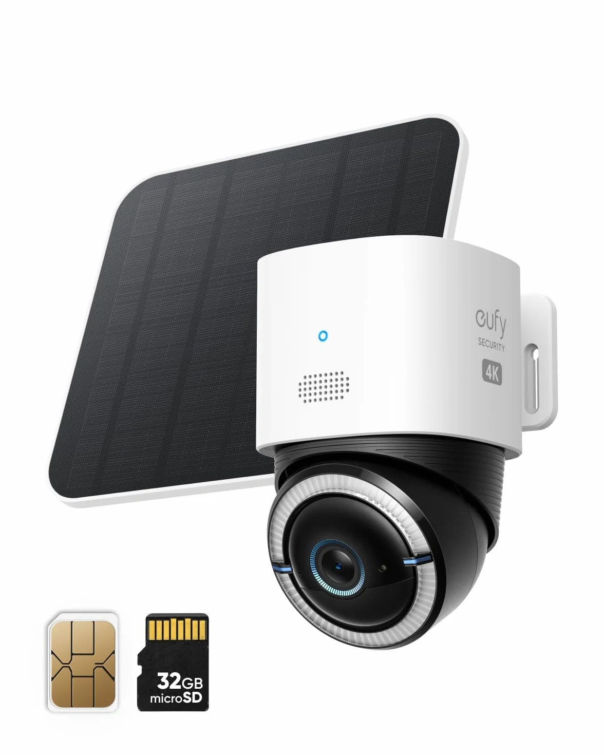 eufy 4G LTE kamera monitoringowa z Wi-Fi, funkcja przechylania 4K UHD, bezprzewodowa, zasilana energią słoneczną z panelem słonecznym, śledzenie osób pojazdów na bazie sztucznej inteligencji(odnowiona