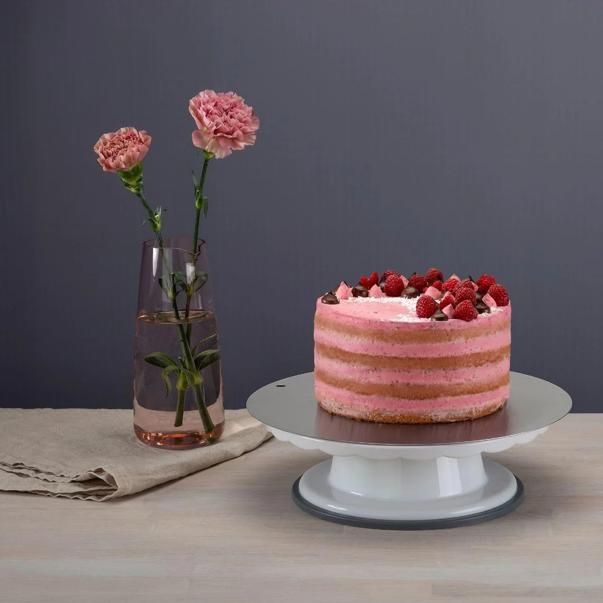 Zenker Ensemble 2 pièces découpe layer cake Acier inoxydable Plastique 30 cm Diam 26/28 cm