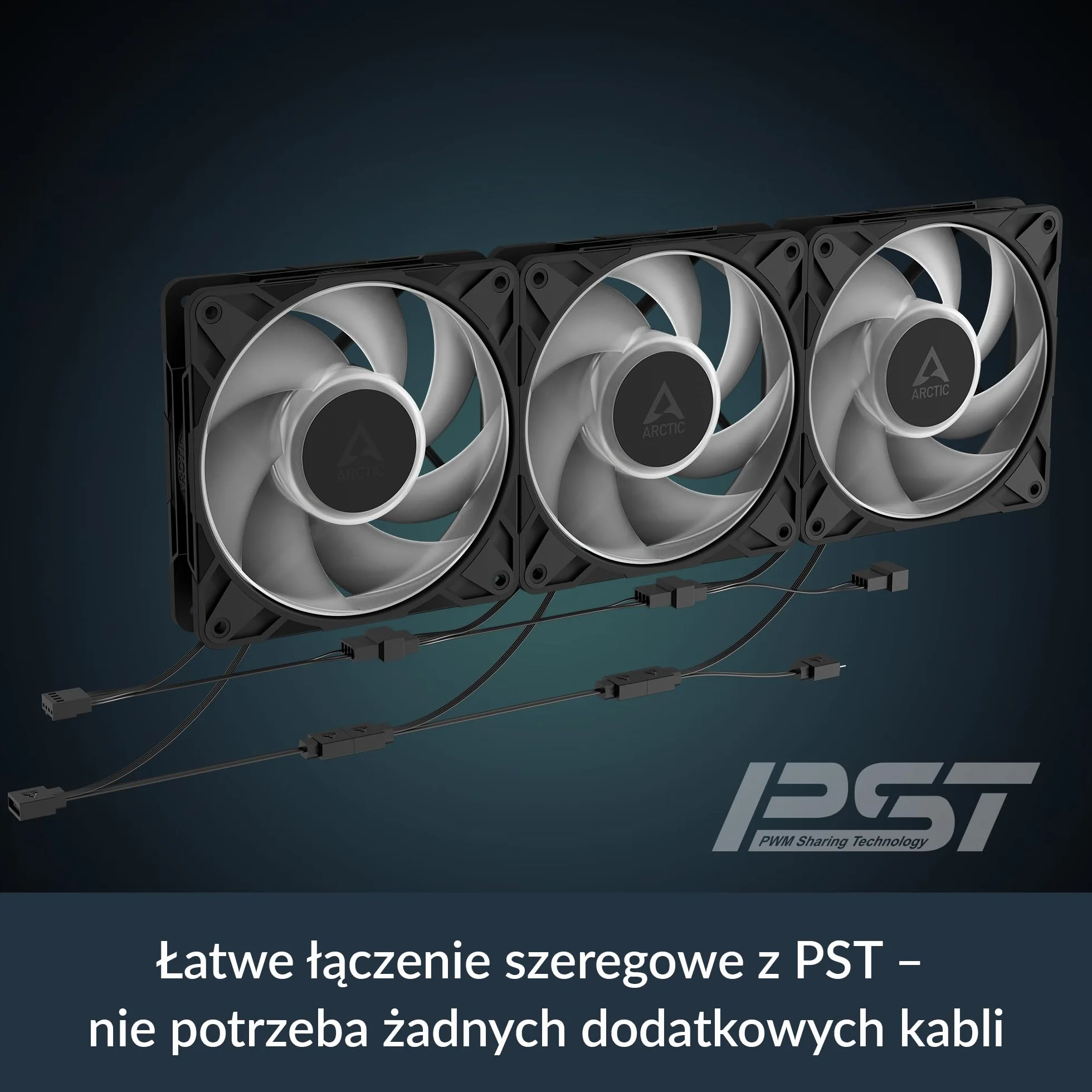 ARCTIC P12 Pro A-RGB - Mocny Wentylator Premium, Wentylator PWM 120 mm z Rozdzielaczem Kabla Y, 600-3000 rpm, 0 rpm <5% PWM, 5V Cyfrowy RGB, łożysko ślizgowe Hydrodynamiczne, 4-Pin - Czarny