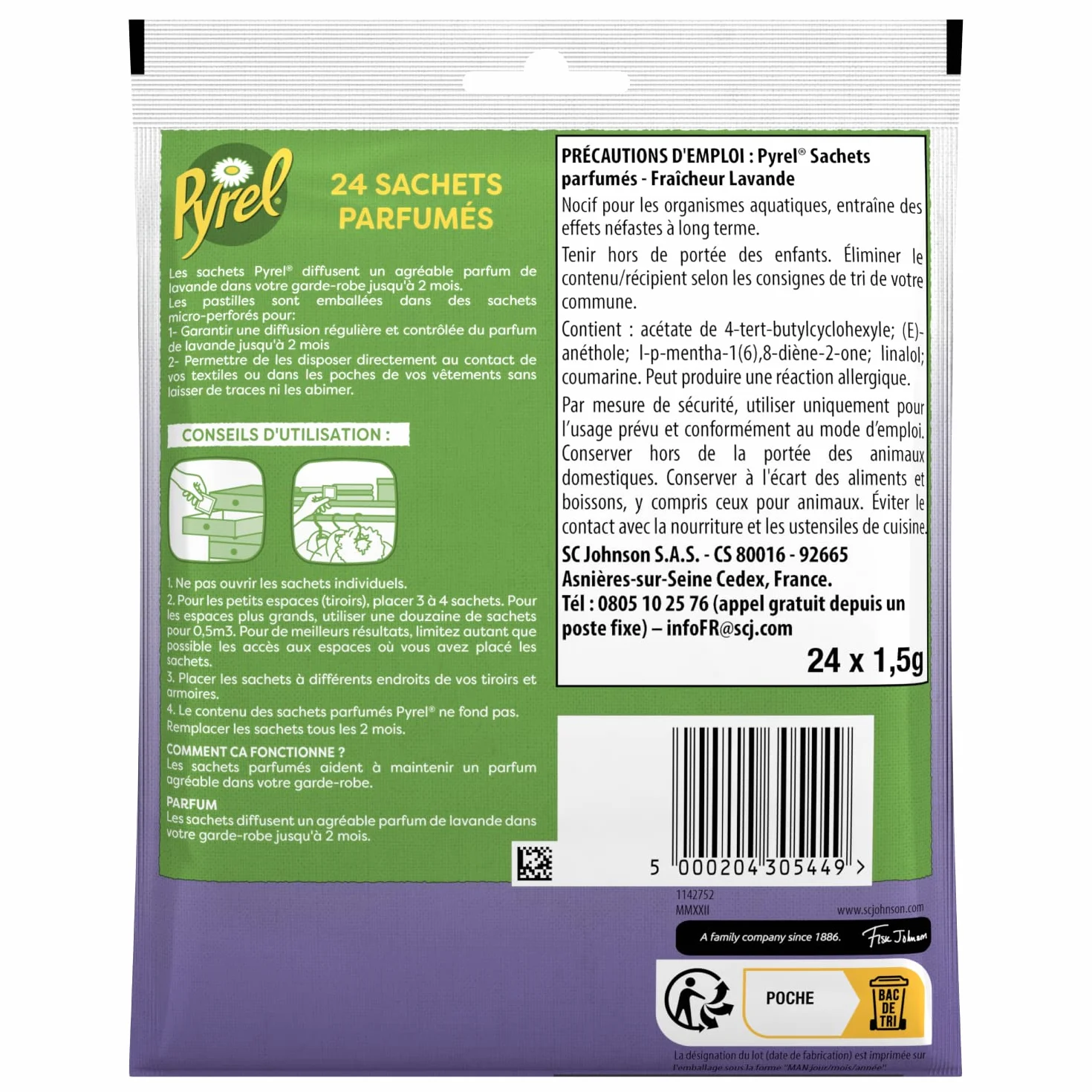 Pyrel Sachets Parfumes Fraicheur Lavande Huile Essentielle Lavandin
