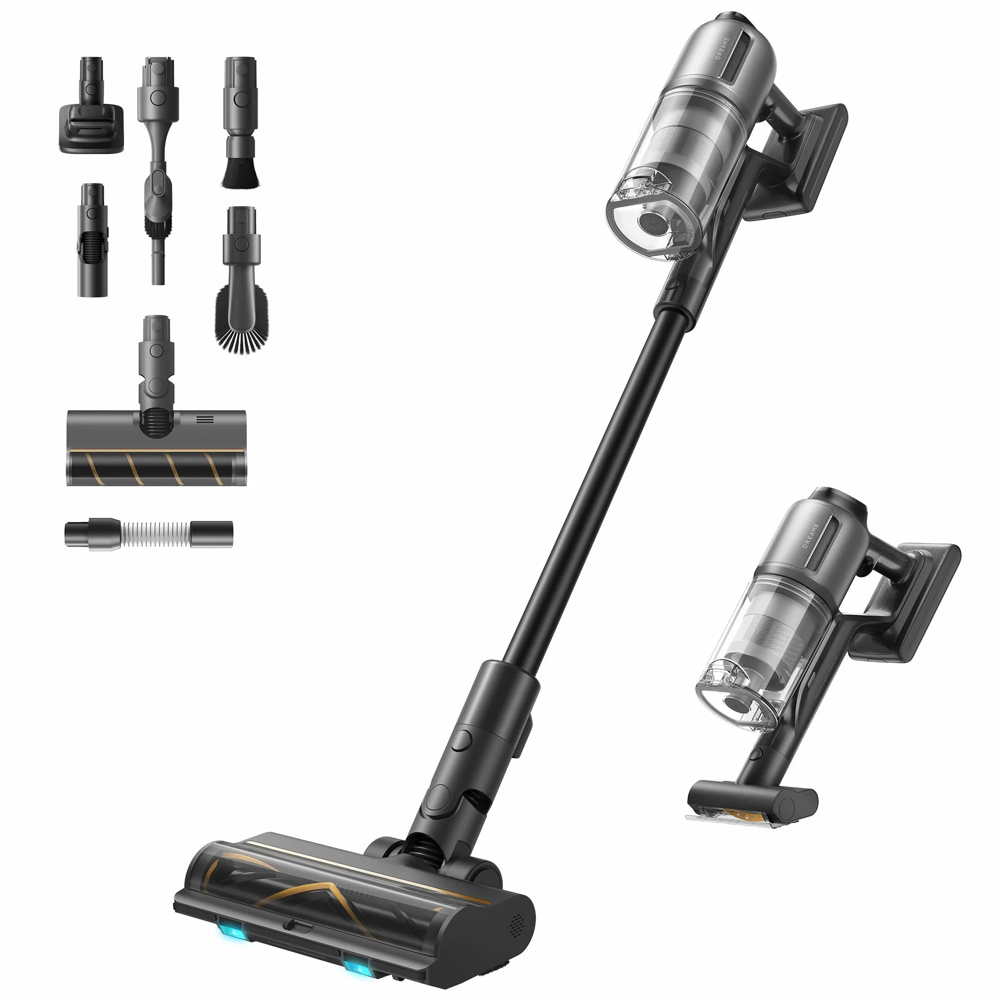 dreame Z30 Aspirateur Balai sans Fil, 28 000PA / 310 AW, Moteur Haute Vitesse, Autonomie 90 Min, Filtre HEPA H14, Technologie de Détection de Poussière, Élimination des Poils d’Animaux de Compagnie