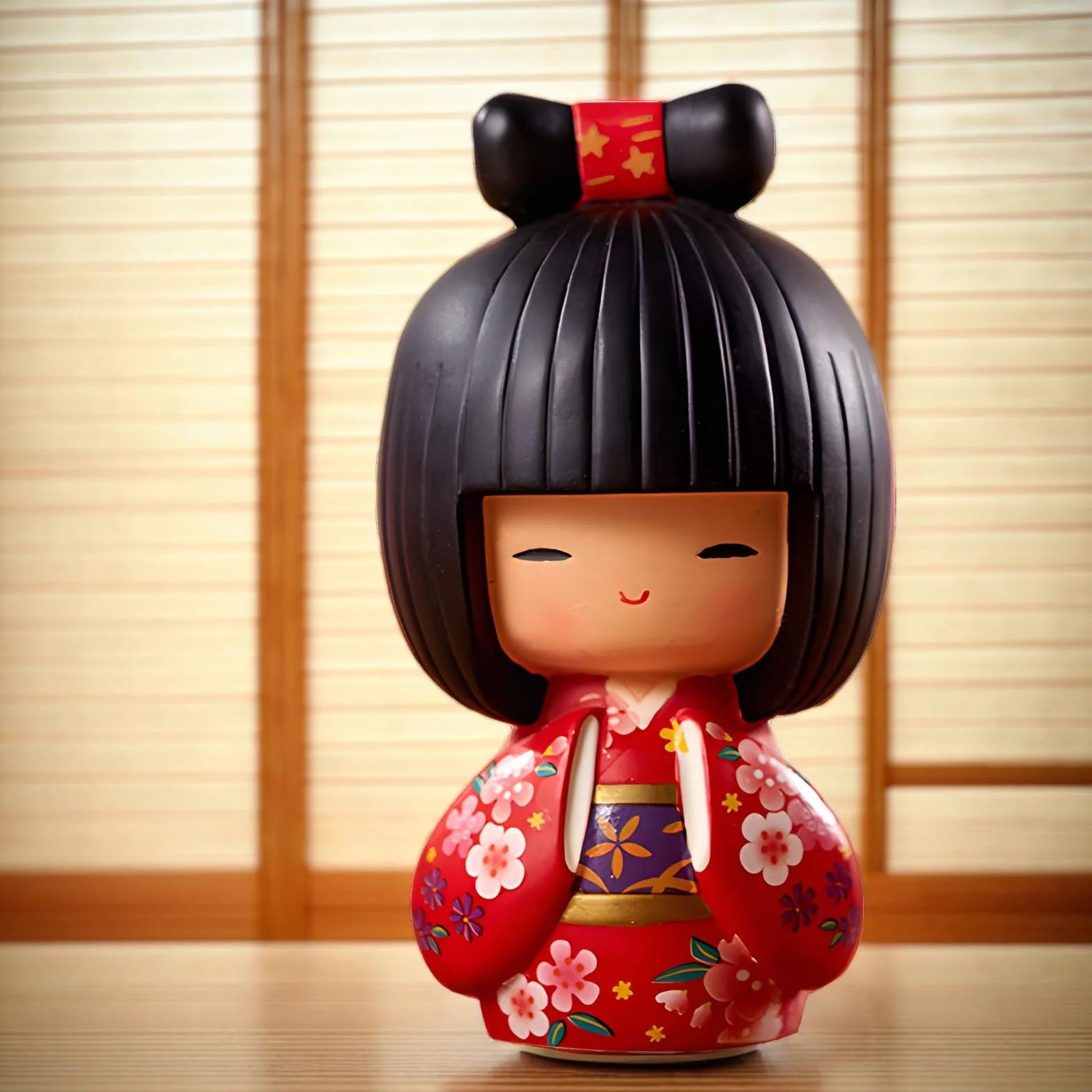 Poupée Geisha Japonaise Kokeshi Artisanat Résine 31 cm Décoration Culturelle