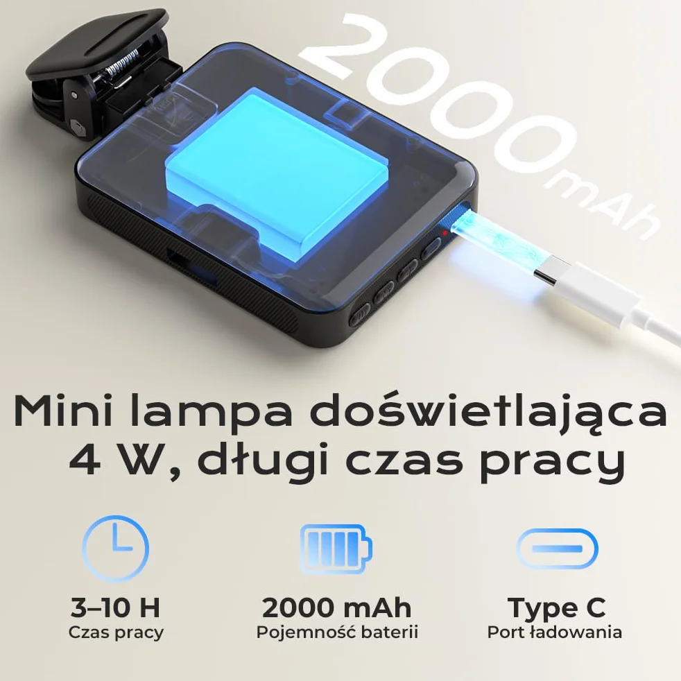 OUSFOT Selfie Phone Light 128LED 3000-6500K Selfie Lamp RGB Tryb 8 Kolorów z Regulowaną Jasnością, Photo Light z Klipsem USB Akumulator, do Telefonu, Aparatu, Komputera