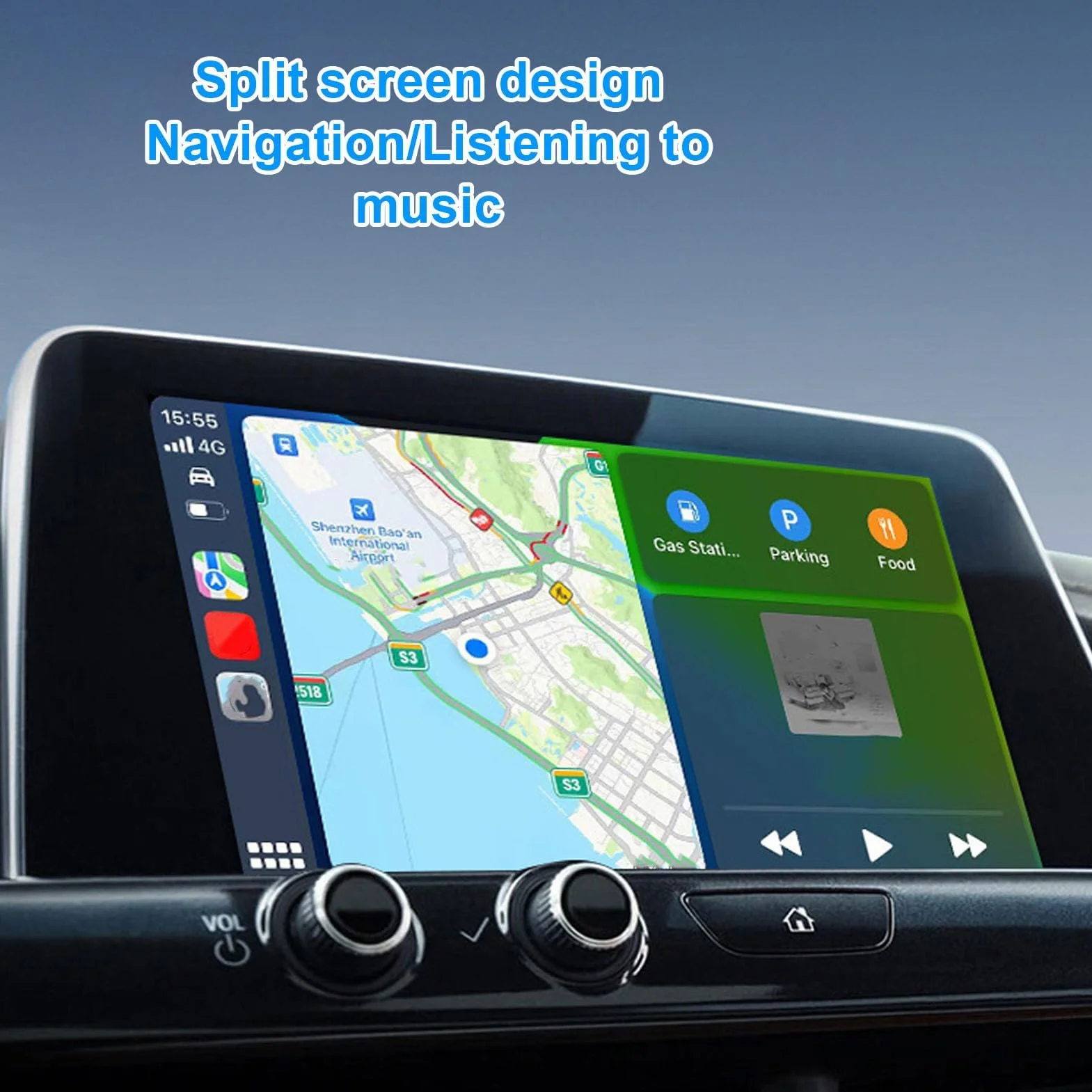 Ejoyous 2-w-1 Bezprzewodowy Adapter Auto Auto, Wireless Adapter 5.8 GHz-WLAN z Adapterem Typu C-AUF-USB IOS 6+/ 10+