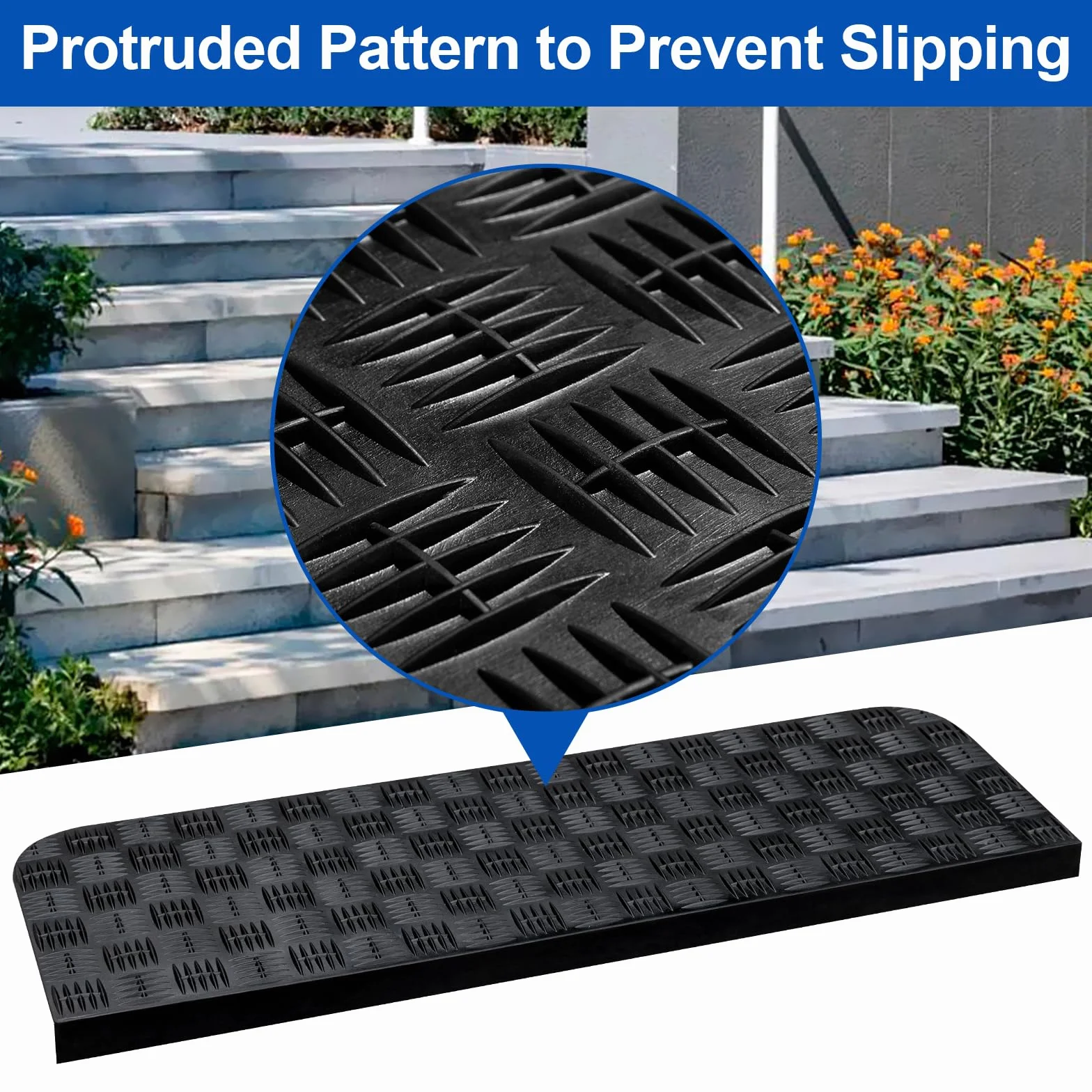 Spurtar Caoutchouc Tapis Antidérapant pour Escalier Intérieur Extérieur 65 x 25 cm Lot de 3