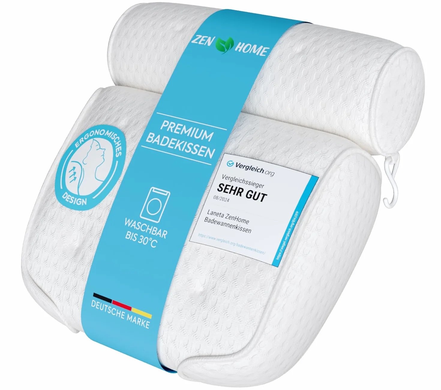 Coussin Baignoire • Coussin de bain Ergonomique & décontractant pour les muscles Premium • Oreiller de Bain • Nouvelle mousse spéciale 5D • Design Allemand • Oreiller bain avec Technologie 5D Air Mesh