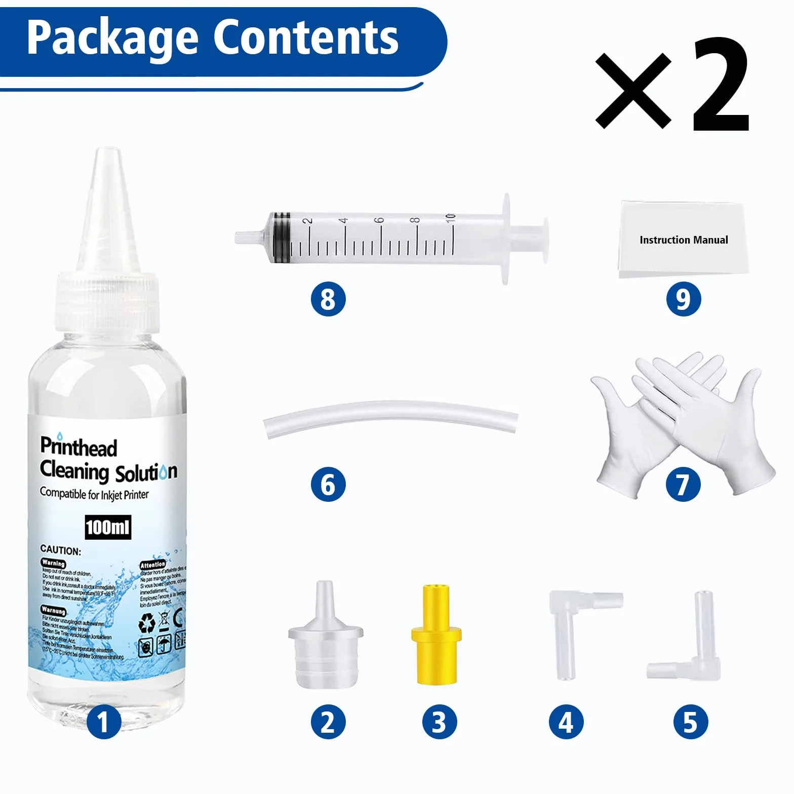Kit de Nettoyage Têtes d'impression 200ml Compatible HP Epson Canon Samsung Kodak