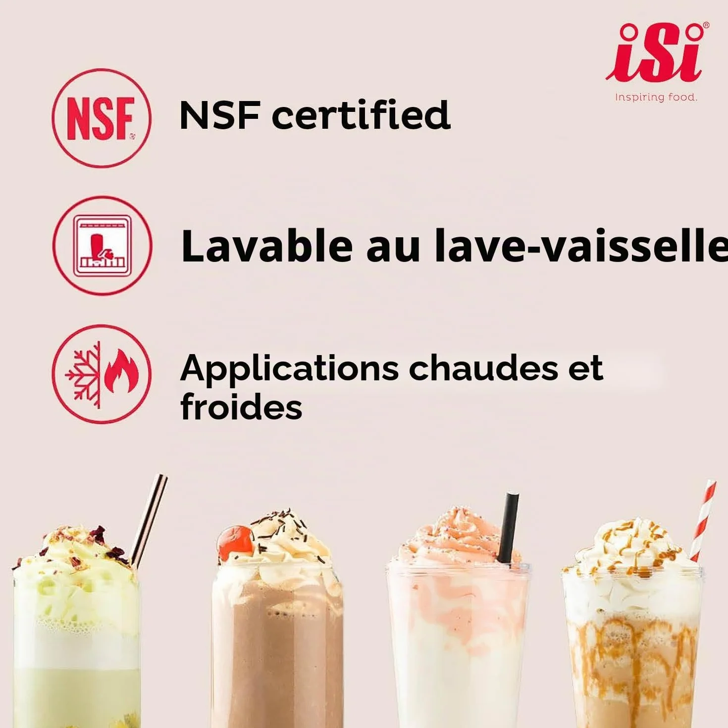 iSi Distributeur de crème 500 ml Gourmet Whip Plus acier inoxydable