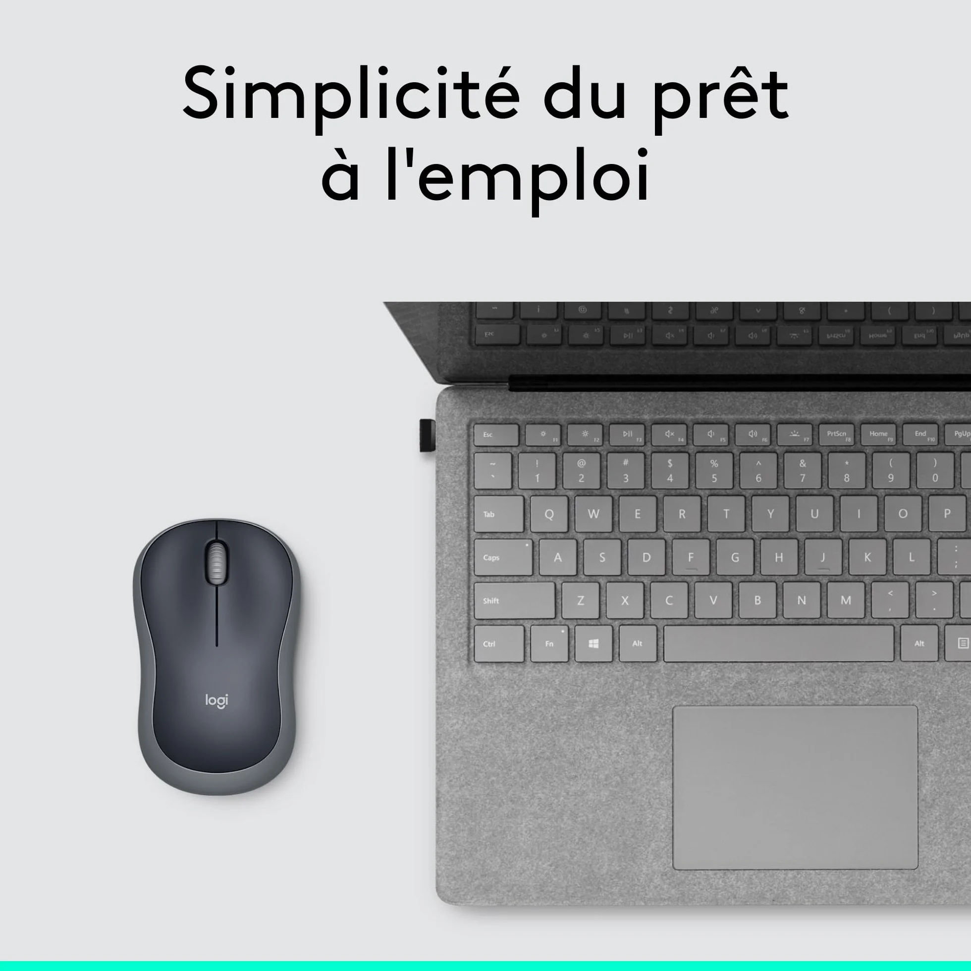 Logitech M185 Souris sans Fil 2.4 GHz Mini Récepteur USB 1000 PPP Ambidextre Gris/Noir