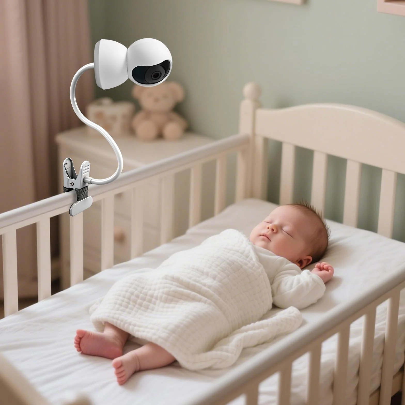 Uchwyt na kamerę o długości 40 cm, kompatybilny z HelloBaby Camera Holder, kompatybilny z GHB, elastyczny uchwyt do monitora, kompatybilny z Philips Avent, uchwyt na klem, stojak, uchwyt na
