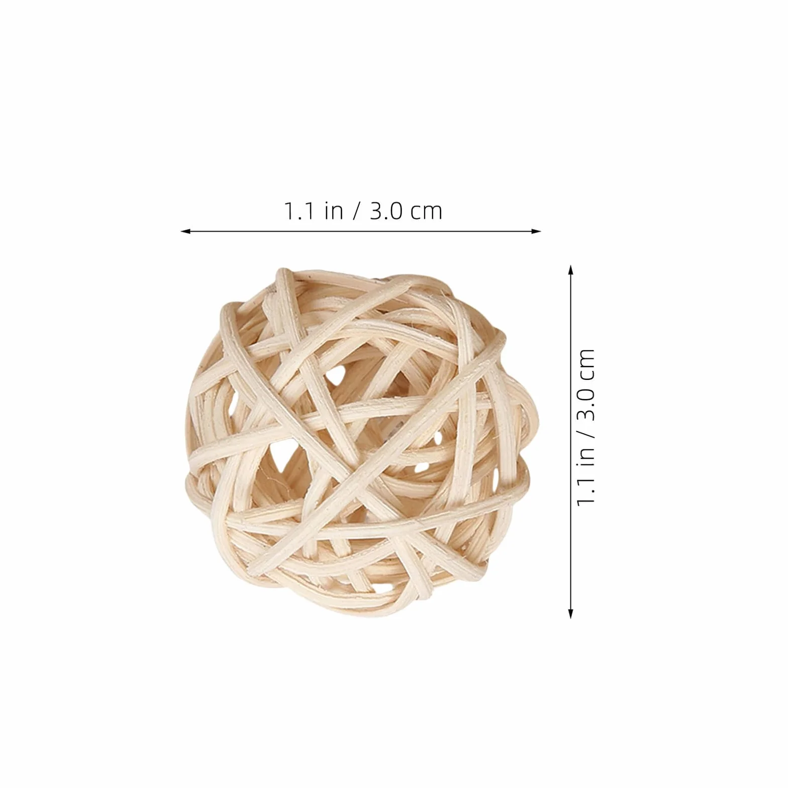 VICASKY 35 Boules Décoratives en Rotin Naturel 3cm pour Remplissage de Bols Potpourri, Pack de 35 Pièces