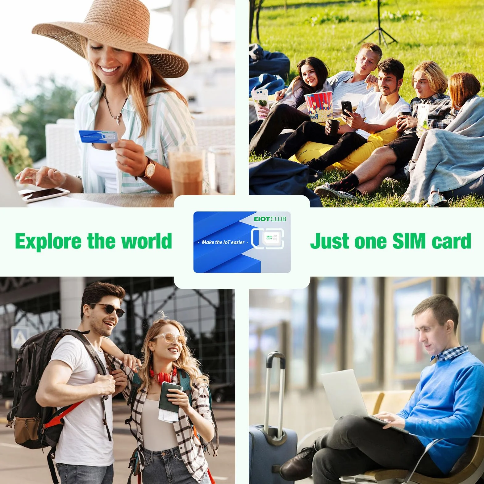 EIOTCLUB Dane podróżne SIM 2 GB na 30 dni w Turcji, Australii, Nowej Zelandii, Europie Wschodniej, USA i 33 krajach europejskich, 5G, do ładowania, bez umowy