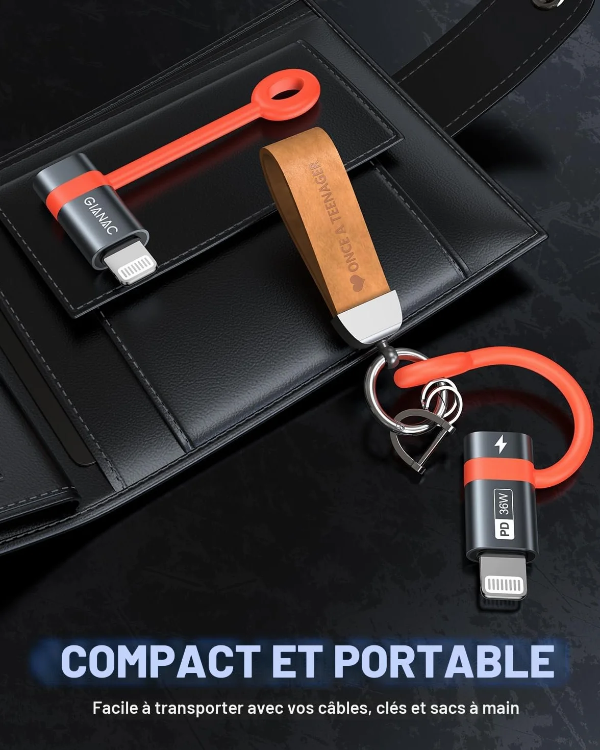 GIANAC Adaptateur USB C vers Lightning Lot de 2, 36W Charge Rapide pour iPhone 14 13 12 11 Pro Max, iPad Pro Air 5 Mini 6