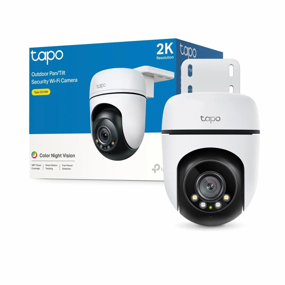 TP-Link Tapo C510W | Kamera zewnętrzna Wi-Fi z funkcją obracania | 2K QHD | Śledzenie ruchu | Pełnokolorowy tryb nocny | IP65 | Kompatybilna z Alexa i Google Home