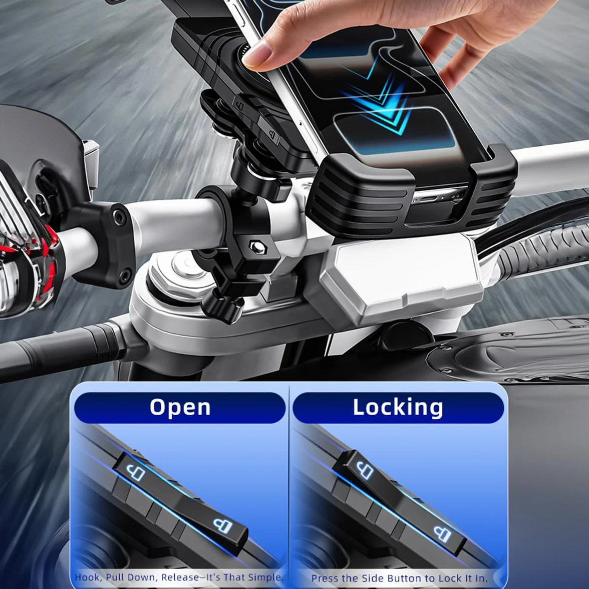 Uchwyt Rowerowy na Telefon Motocyklowy Uchwyt Aktywna Amortyzacja na Rower Antywibracyjny VELO BV-04
