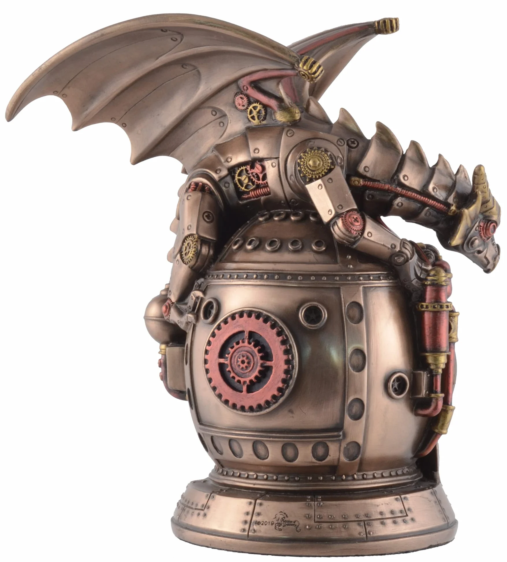 VOGLER Veronese Horloge sur pied Steampunk Dragon Steampunk bronzée