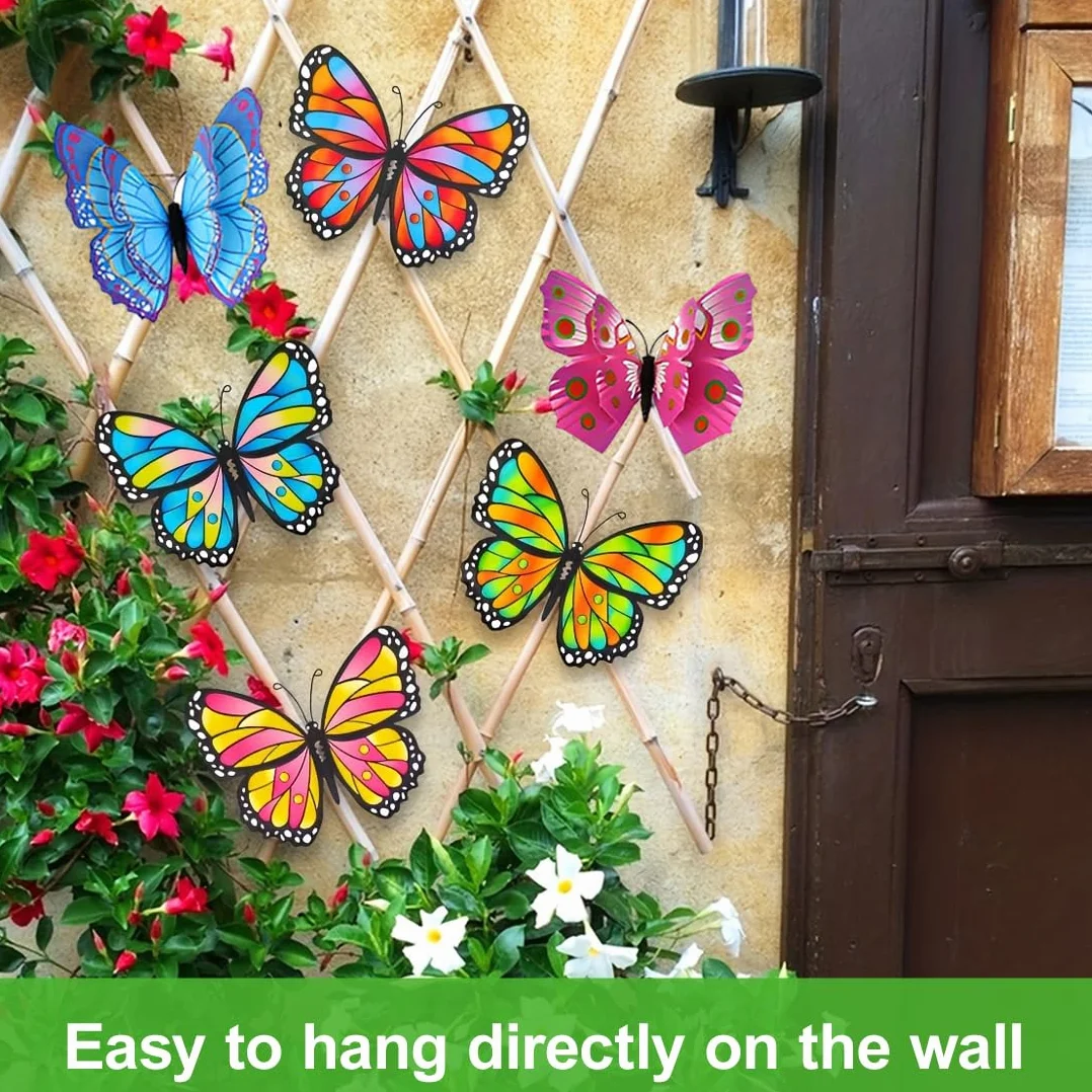 Papillon en PVC 12 pièces Décorations murales extérieur intérieur jardin adhésif double face