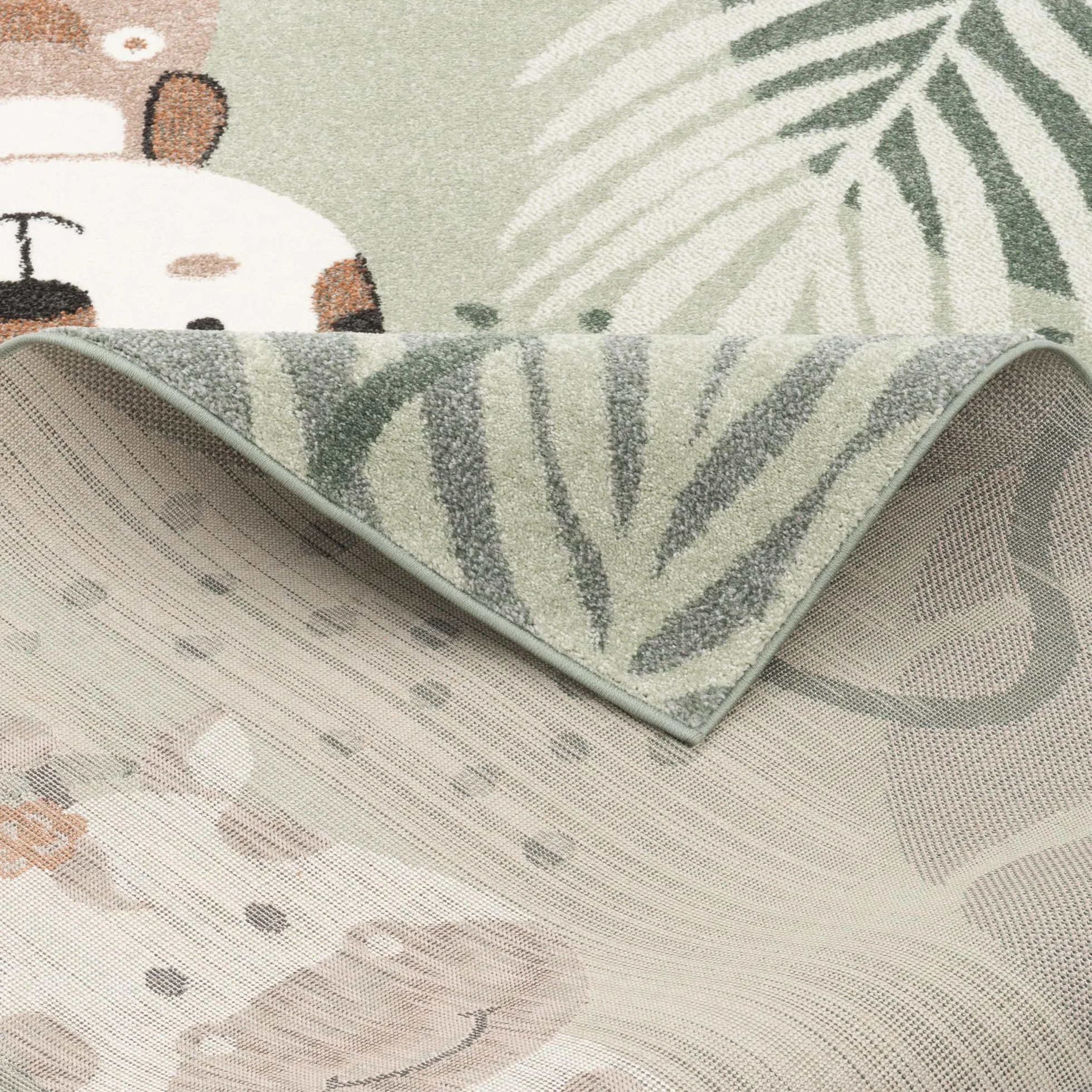 Pergamon Softstar Kids - Tapis pour Enfants - Les Amis du Safari Vert Menthe - 5 Tailles