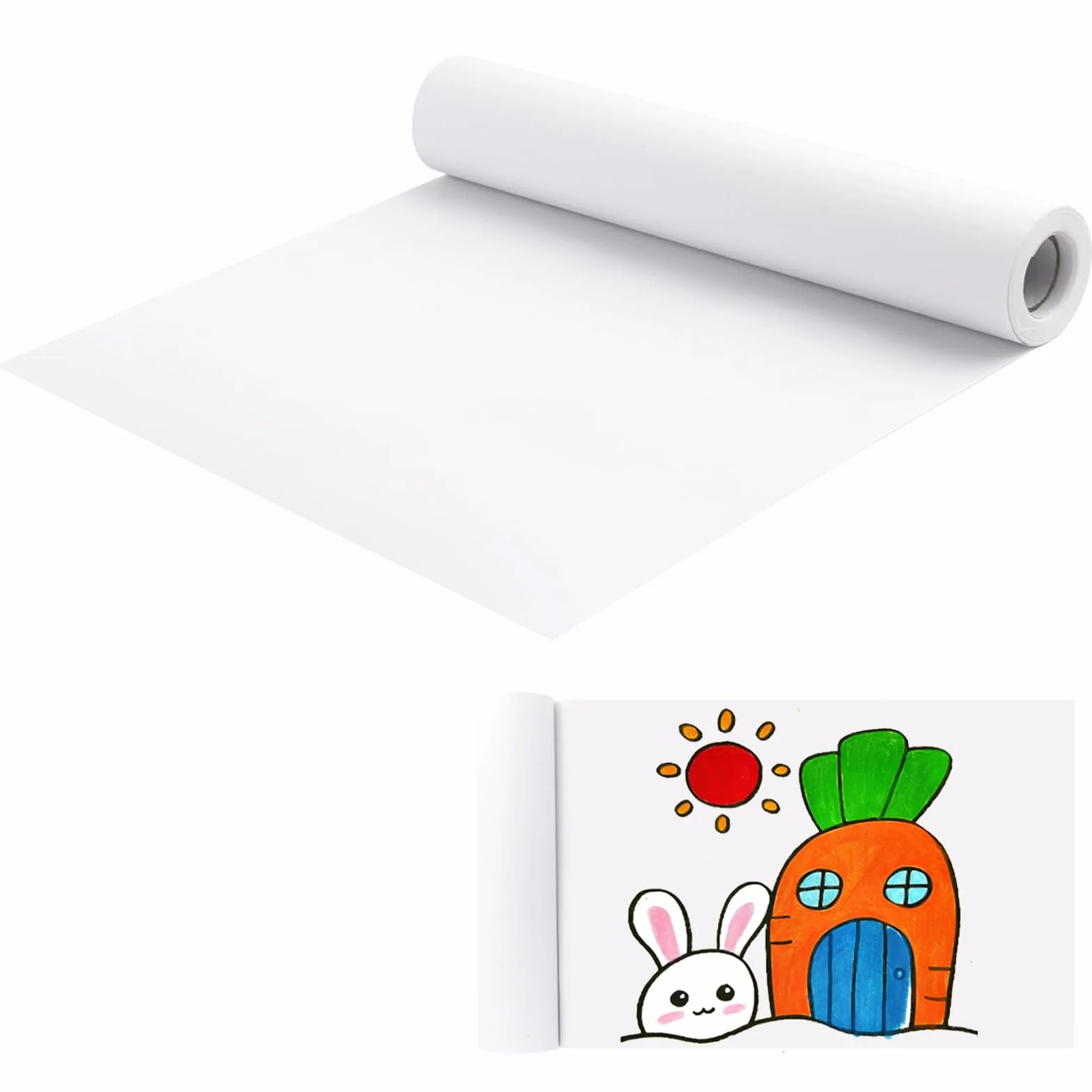 Rouleau de Papier à Dessin Blanc pour Enfants Art Croquis Peinture 30 x 15 cm