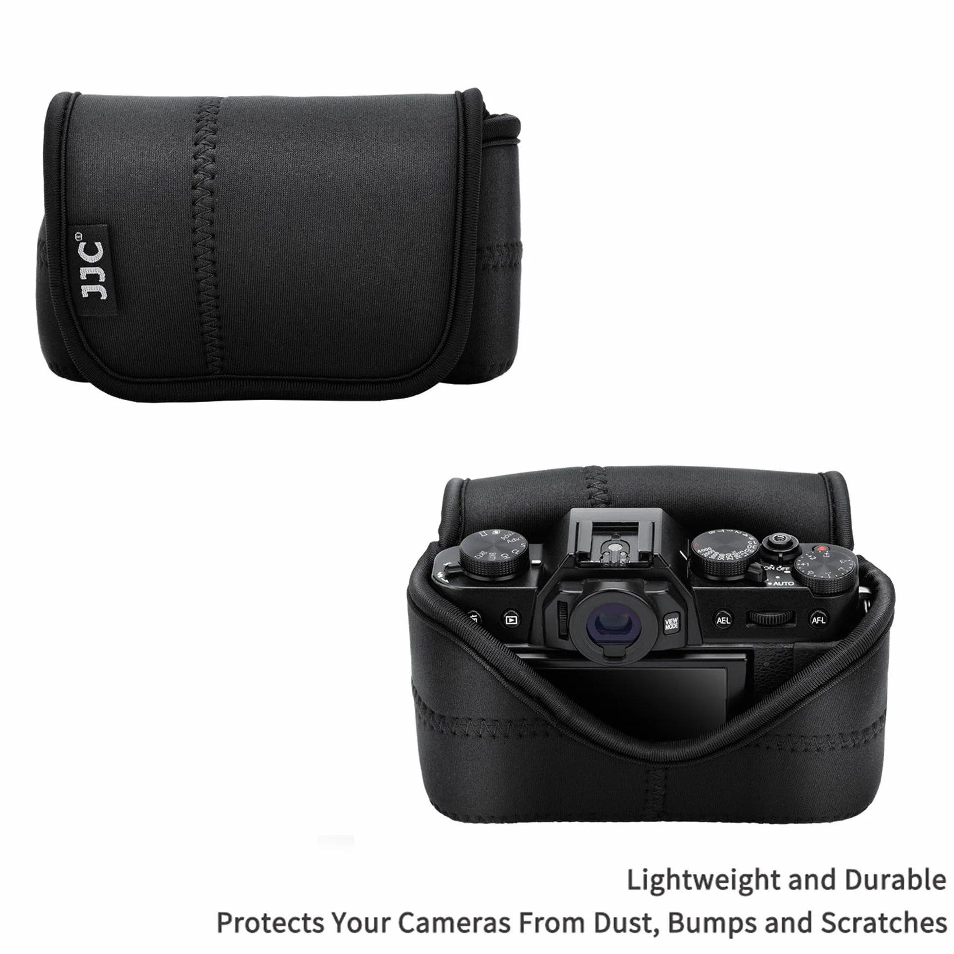 JJC Etui neoprenowe do Fujifilm X100V Fuji X-E4 X-T30 X-T20 X-T10 X-T100 X-A5 + Fujinon XC 15-45mm PZ/XF 35mm f2 R/XF 18mm f2 R, Olympus E-M10 Mark II + obiektyw 14-4-45 mm 2 mm