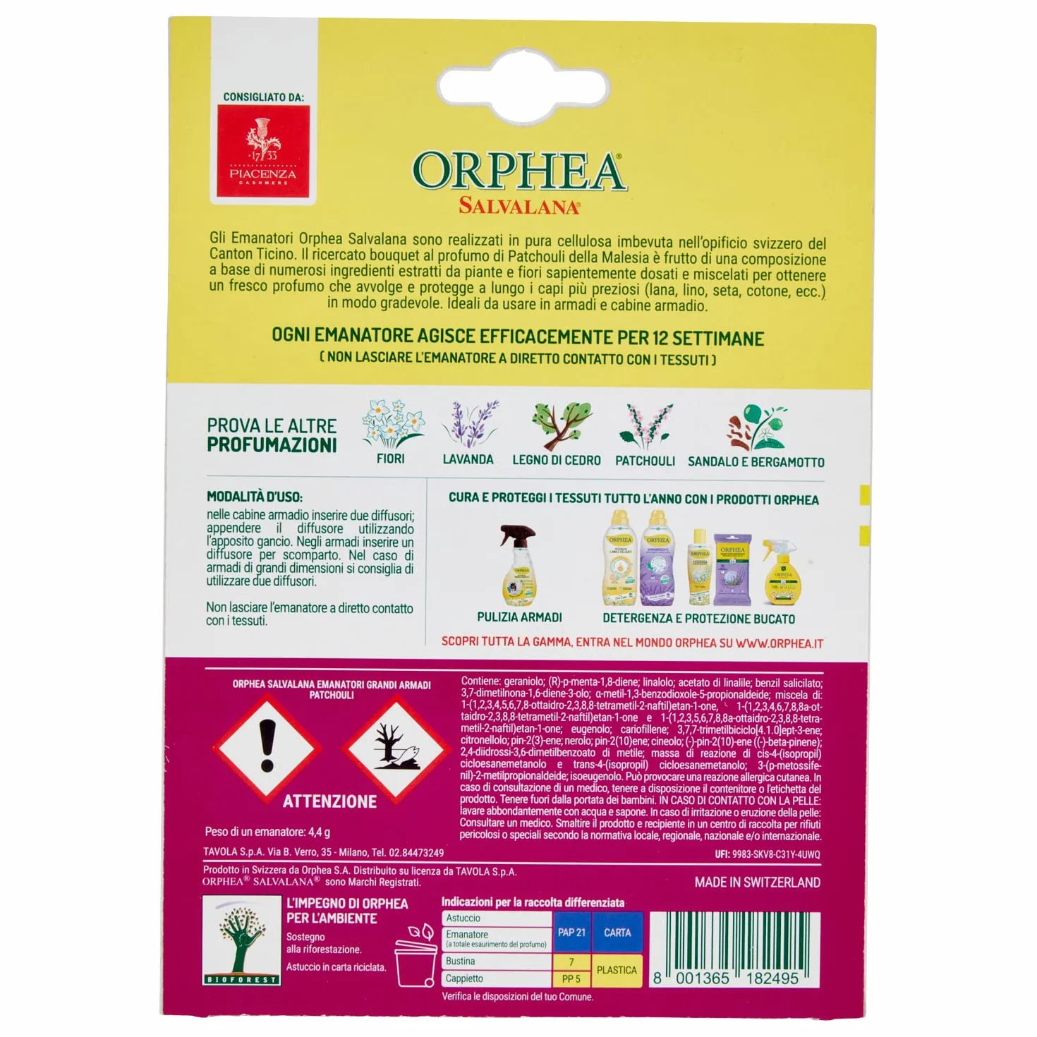 Orphea Lot de 2 draps Salvalana protection laine fibres naturelles parfum bois de santal bergamote