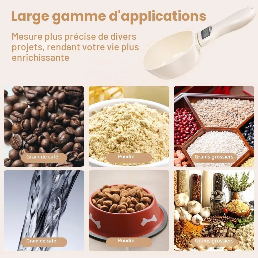 Mizikuu Balance Cuillère Numérique 800g Pelle à Mesurer LCD Cuillère Mesure Électronique Cuisine Doseuse