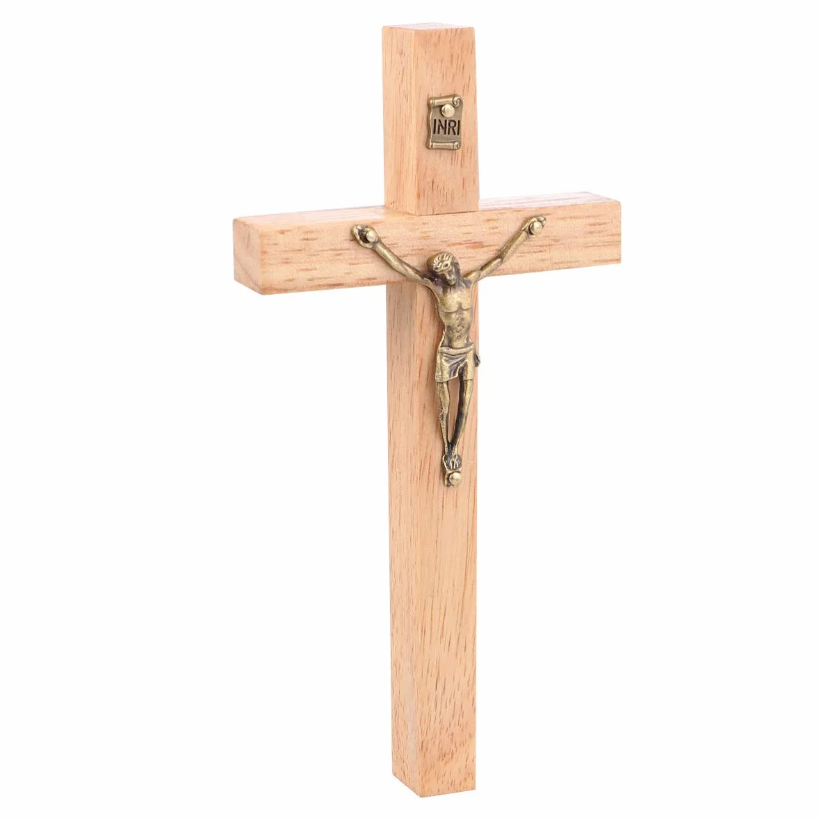 Garnek Bois Chrétien Mur Croix Alliage de Zinc Crucifix Artisanat Décoration Murale Maison