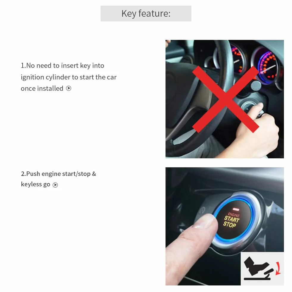 EASYGUARD EC004 inteligentny system alarmowy samochodowy RFID z przyciskiem uruchamiania silnika transpondera immobilizer bezkluczykowy system Go