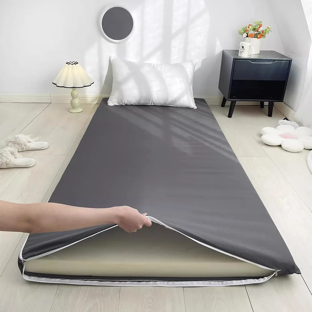 Couverture De Futon À Fermeture Éclairée 70 x 200 cm Dark Grey Imperméable Douce Respirante