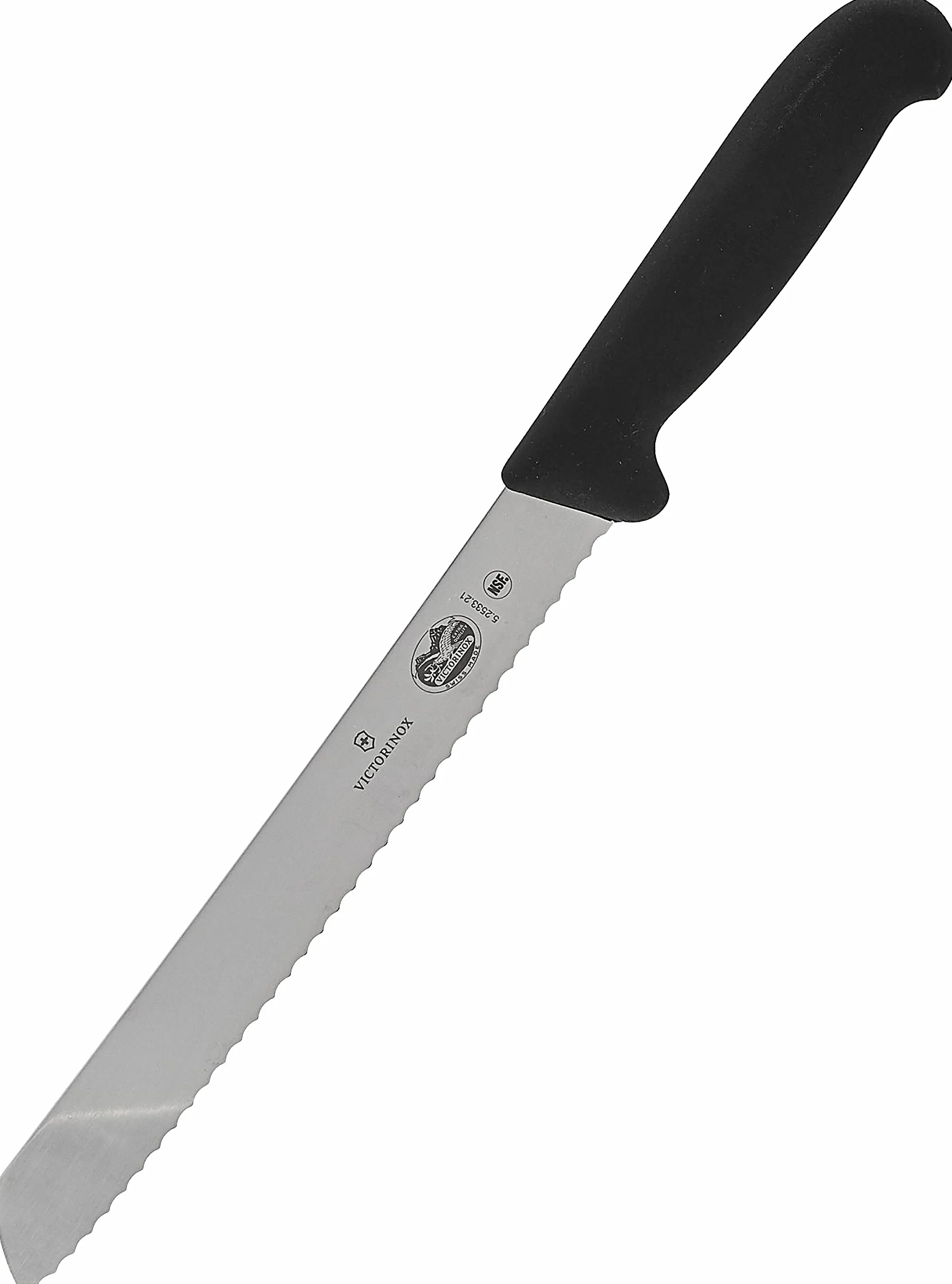Victorinox Fibrox Couteau à pain denté 21 cm Inox Noir