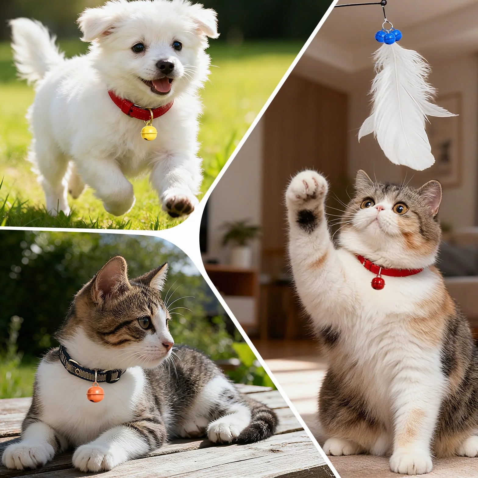 Grelot 22mm Pièces Colorées en Métal avec Anneau pour Artisanat, Chats et Chiens