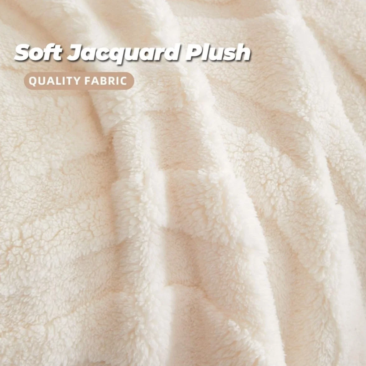 Highdi Housse de Canapé en Peluche Jacquard Chaude Grande Taille 180x300cm Khaki Protection Anti Griffe