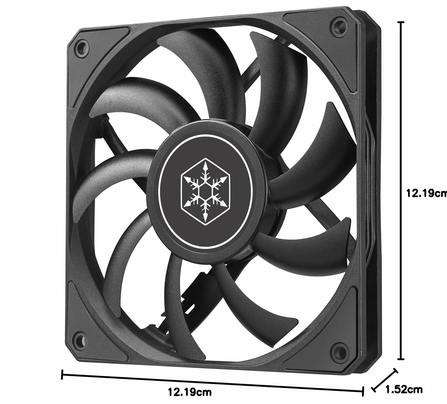 SilverStone Technology Air Slimmer 120 Enhanced Performance Slim Fan 120 mm z pełnozakresowym PWM, (SST-AS120B), czarny