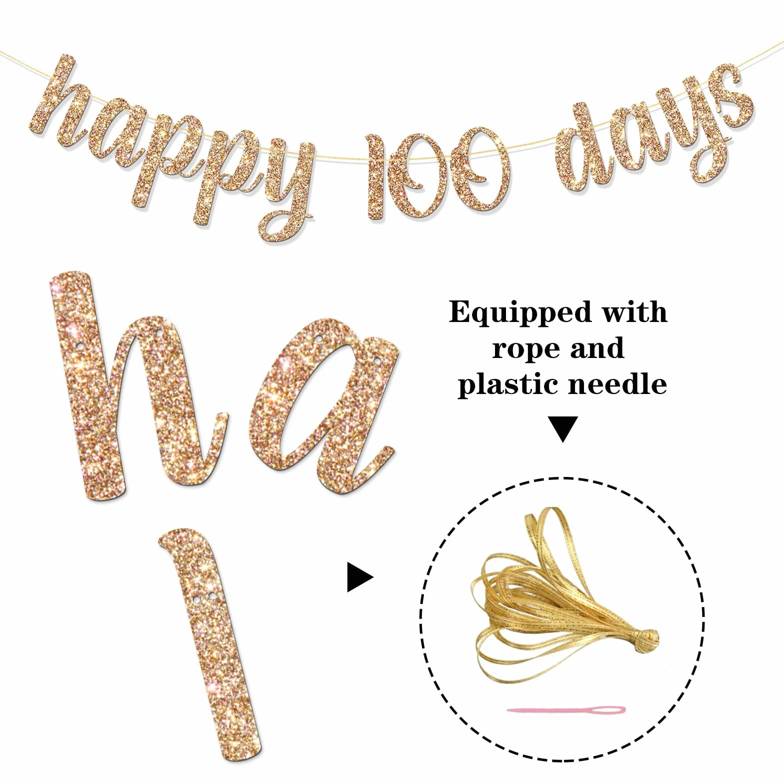 Guirlande Happy 100 Days Bébé – Décoration Fête Prénatale Anniversaire Cent Jours