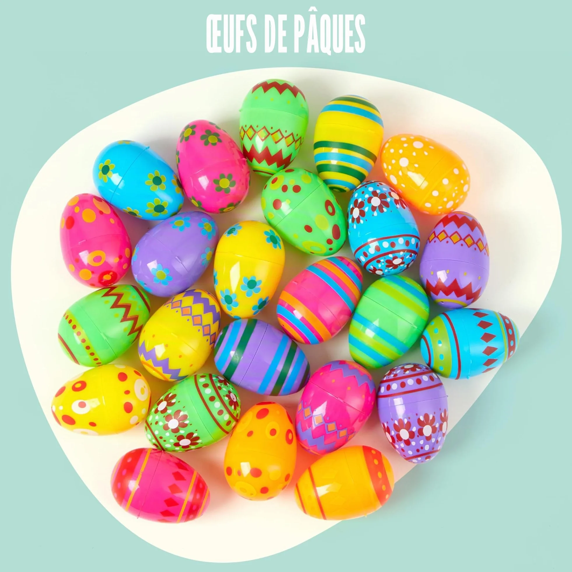JOYIN 30 œufs géants en Plastique pour Chasse aux œufs de Pâques, Décorations de Pâques