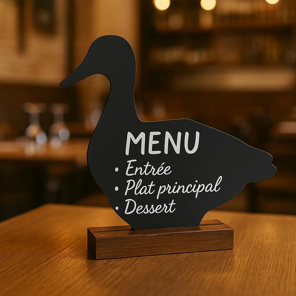ALV Ardoise en Forme de Canard Tableau Noir Décoratif en Bois Originale pour Message