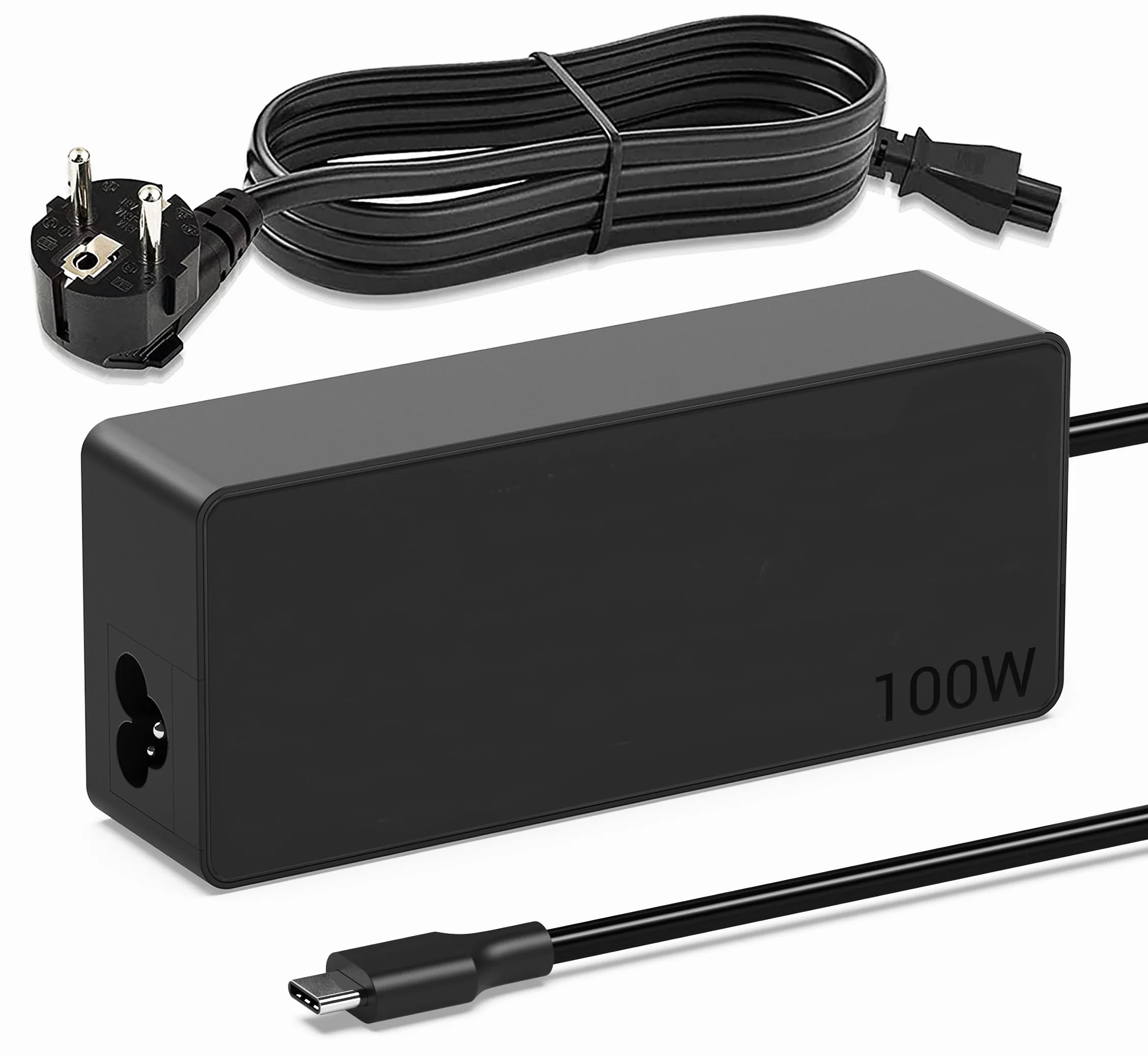 Chargeur USB C 100W, Adaptateur Type C pour MacBook Pro/Air Lenovo Thinkpad Dell Latitude HP Chromebook