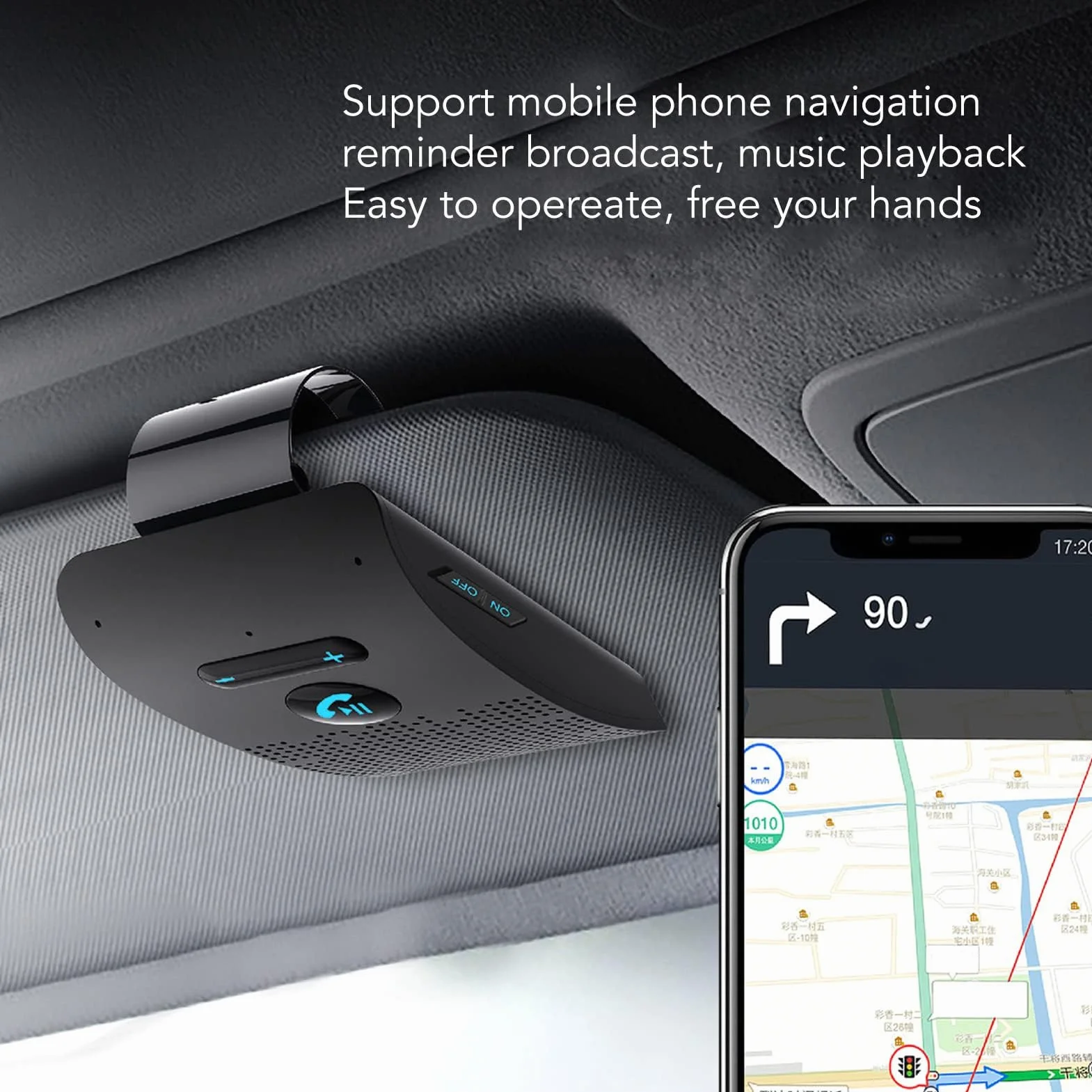 Zestaw Głośnomówiący Bluetooth 5.0 do Telefonu Komórkowego, Samochodowy Głośnik Bluetooth z Podwójnym Połączeniem, Automatyczne Połączenie, Samochodowy Zestaw Głośnomówiący do Telefonu Komórkowego