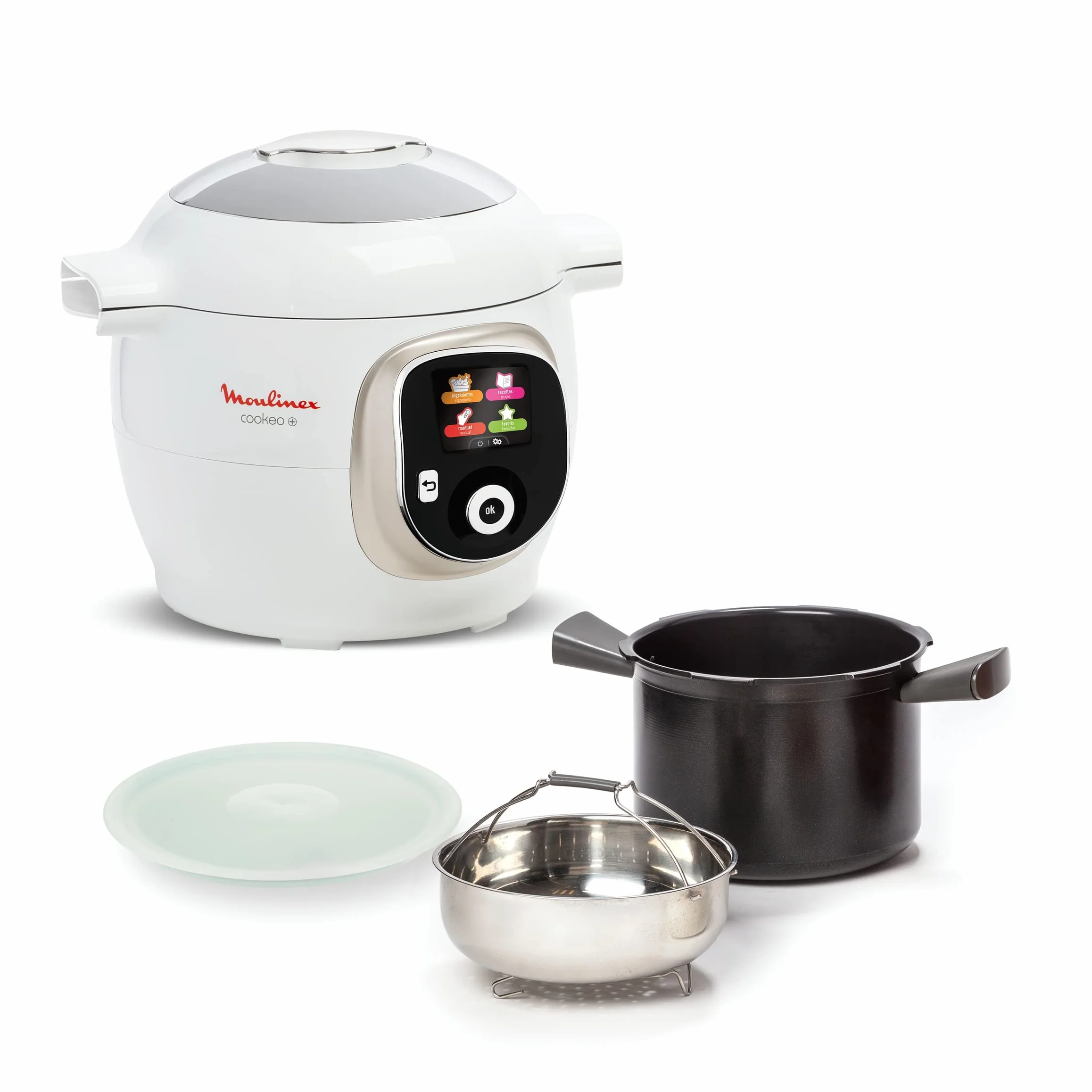 Moulinex Cookeo Multicuiseur intelligent,Capacité 6 L,Haute pression,Ecran intuitif,Guide de cuisson pas à pas+Moulinex Extra Crisp Couvercle Cookeo,Recettes croustillantes,4 programmes automatiques