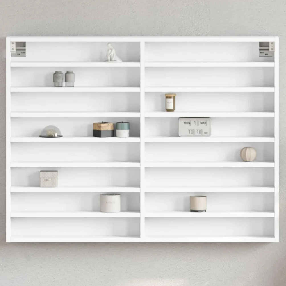Armoire à vitrine blanc 100x8,5x75 cm bois d ingénierie