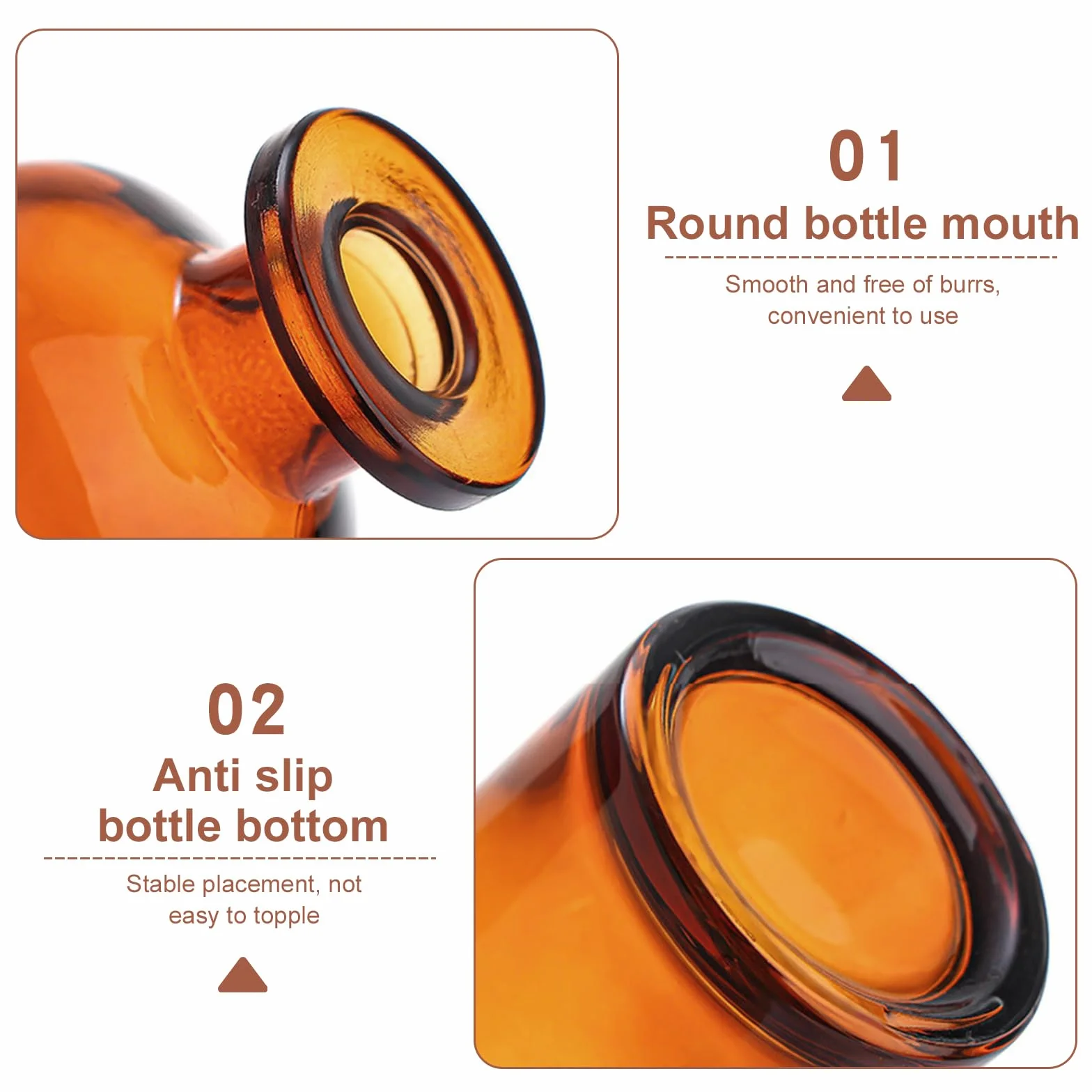 Diffuseur en Verre Vides 150ml, 2 Bouteilles pour Huiles Essentielles, Aromathérapie, Parfum, Décoration Maison (Marron)
