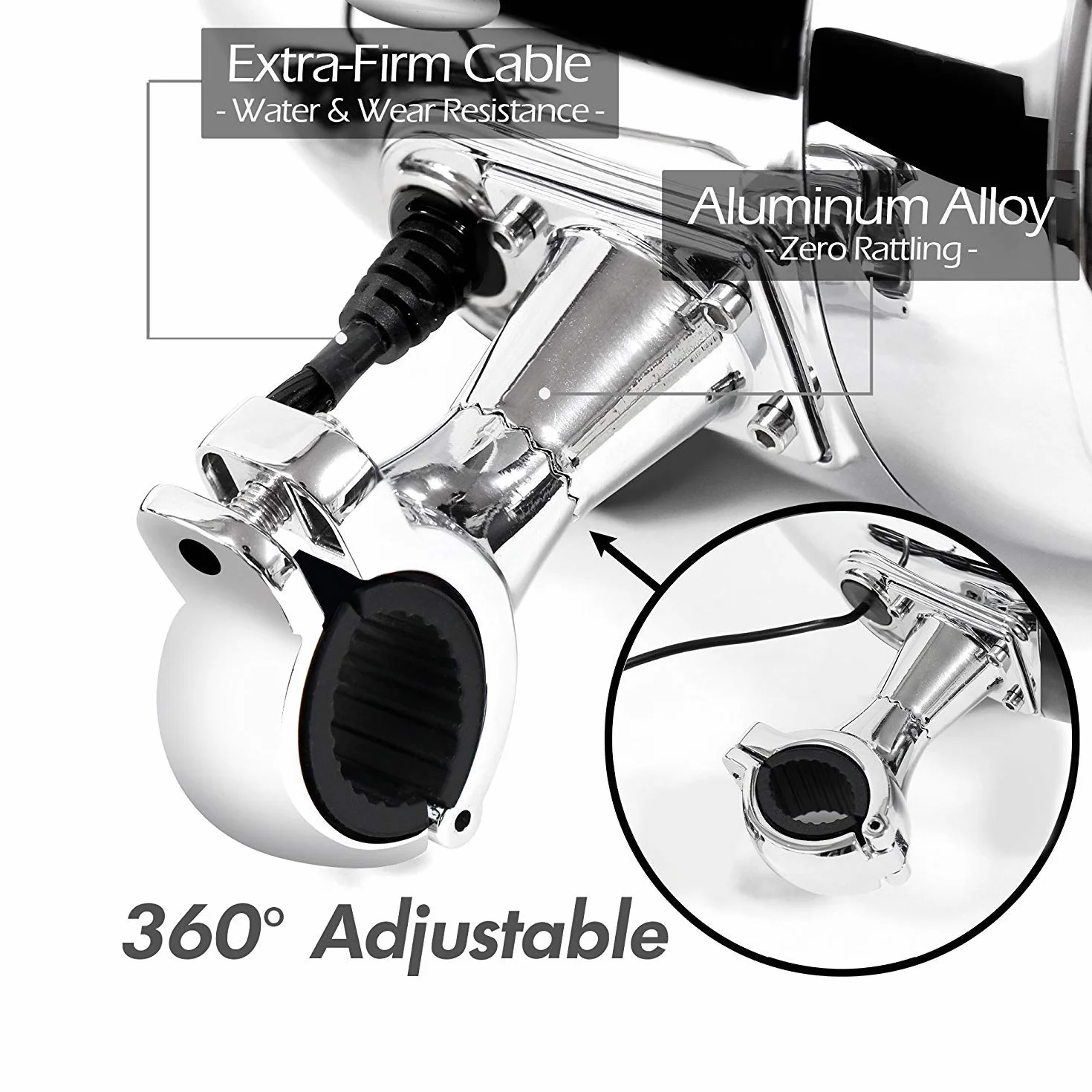 Wodoodporny głośnik stereofoniczny Bluetooth o wysokiej wydajności Aileap 5 cali, solidny basowy system audio, z USB AUX idealny do motocykli Harley ATV/UTV/RZR
