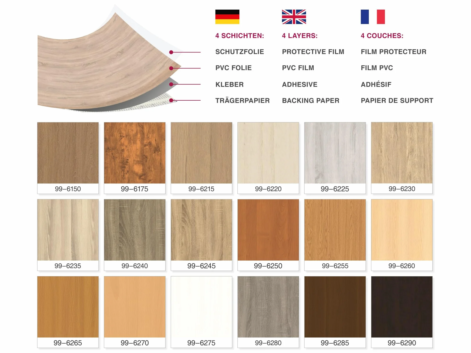 Dimex Film autocollant PVC marbre bois 45 cm