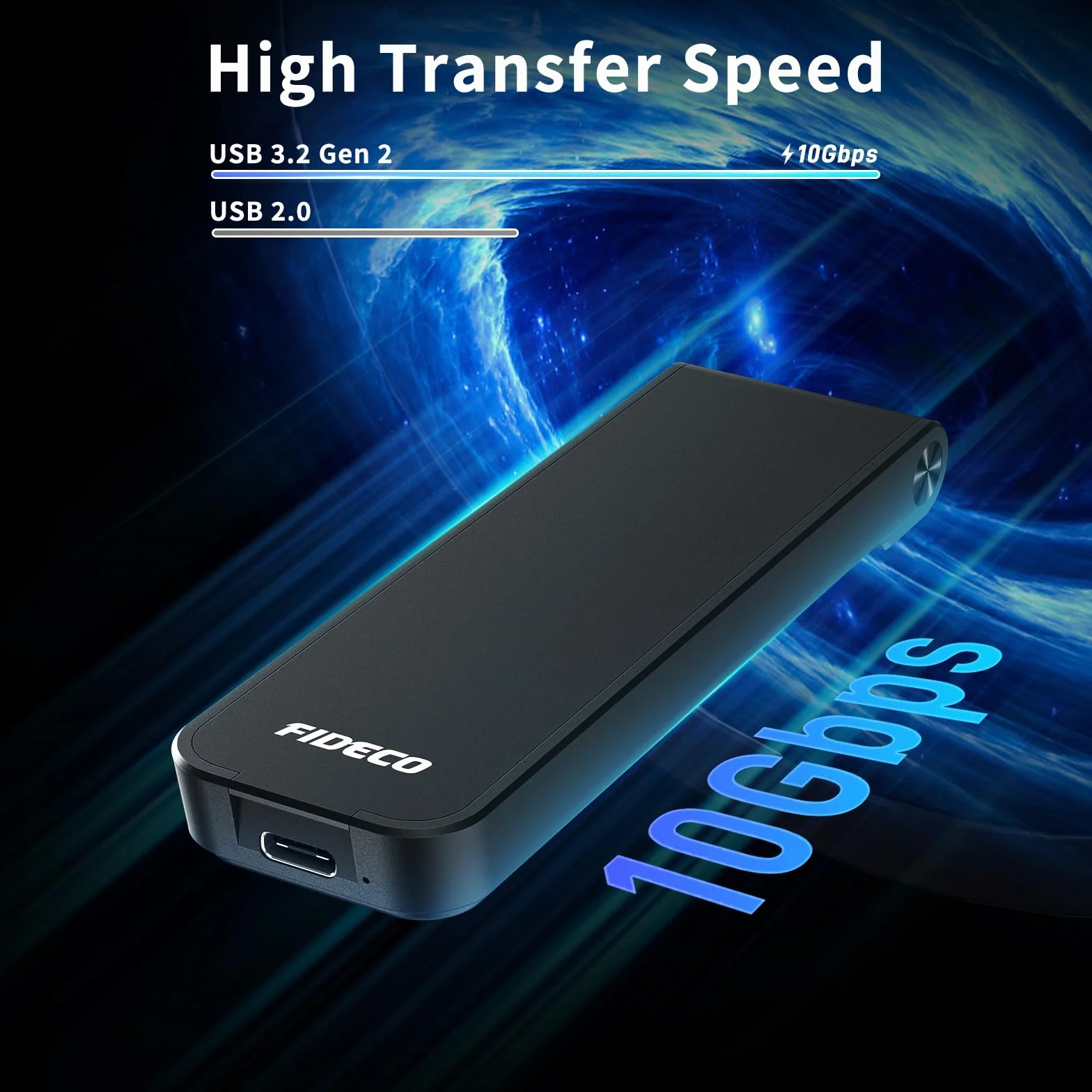 FIDECO Obudowa M.2 NVMe, obudowa USB 3.2 Gen 2 NVMe SSD, adapter PCIe NVMe do kluczy M i M+B, konstrukcja w stylu kanapkowym, instalacja bez narzędzi, obsługa UASP i TRIM