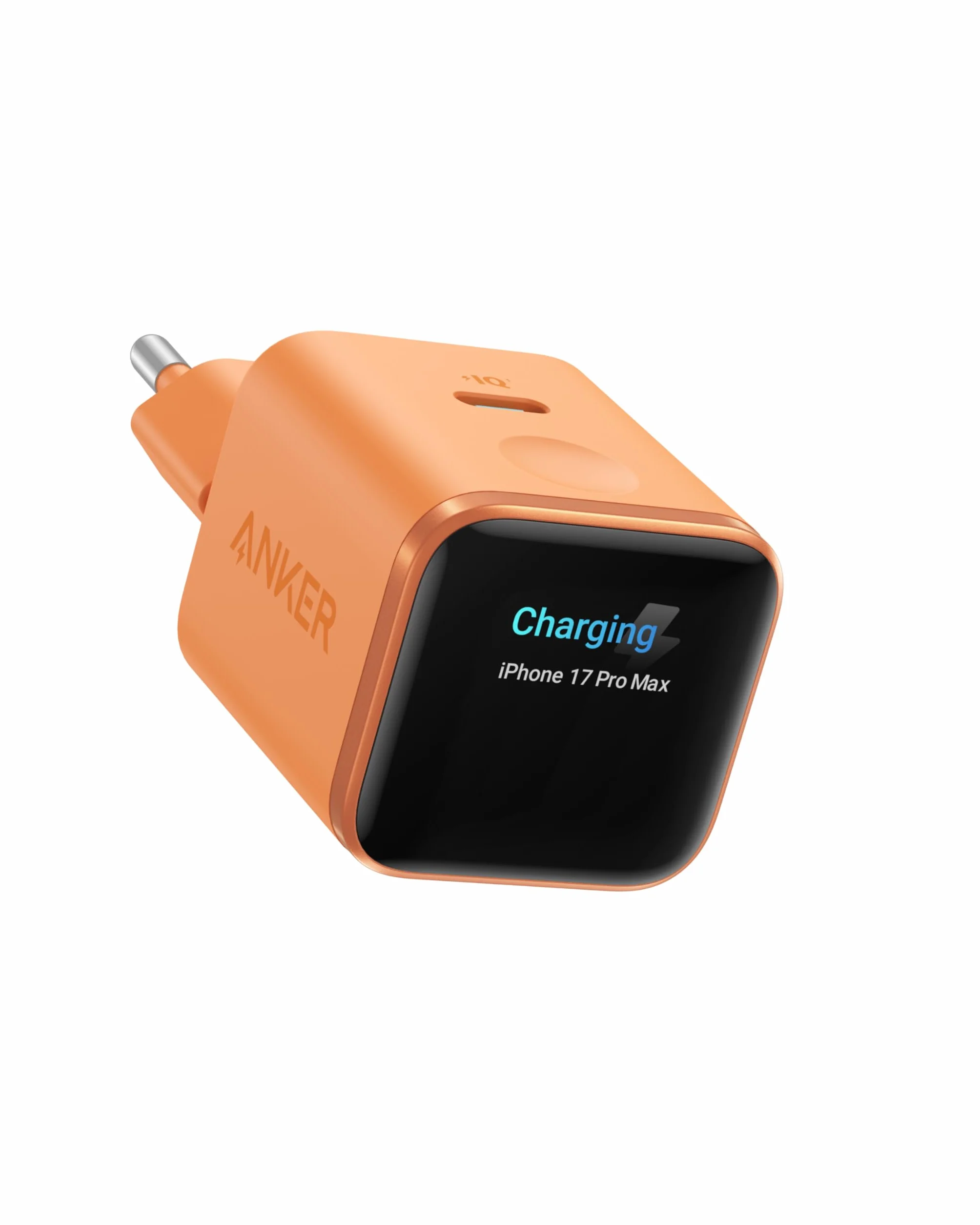 Ładowarka Anker Nano 45 W USB-C, zasilacz 45 W z wyświetlaczem Smart Display, funkcją inteligentnego wykrywania i wbudowanym trybem oszczędzania energii, do iPhone'a 17/16/15 (bez baterii, bez kabla)