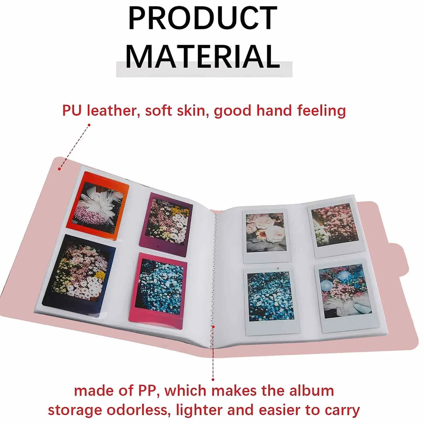 Album Photo 128 Mini Films pour Fujifilm Instax Mini LiPlay 11 90 70 50S 26 25 9 8+ 8 7S Appareil Photo Instantané (Rose)