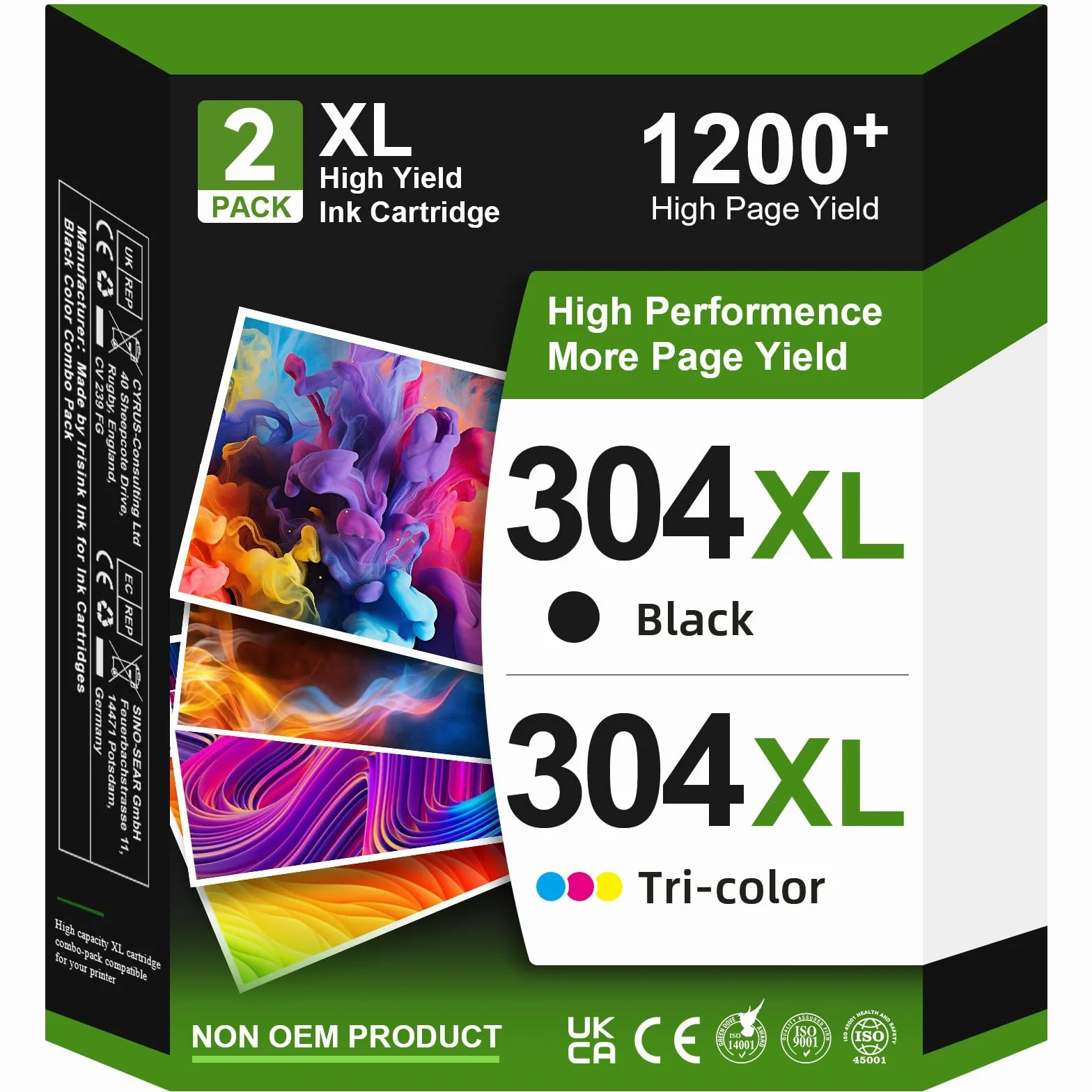 Cartouches d'encre HP 304 XL Remplacement pour DeskJet Envy 1 Noir 1 Couleur