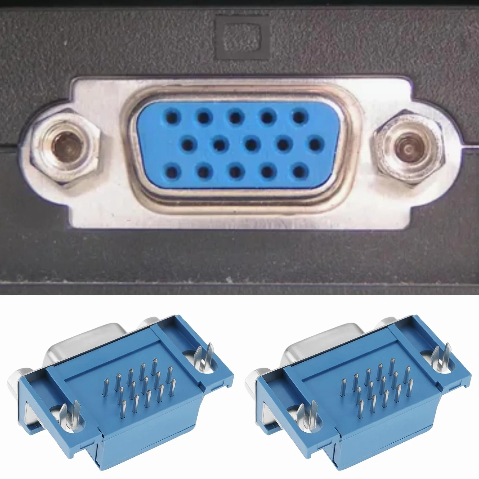 Connecteur Femelle VGA 15 Broches 3 Rangées D-Sub pour Unité de Commande Automatique